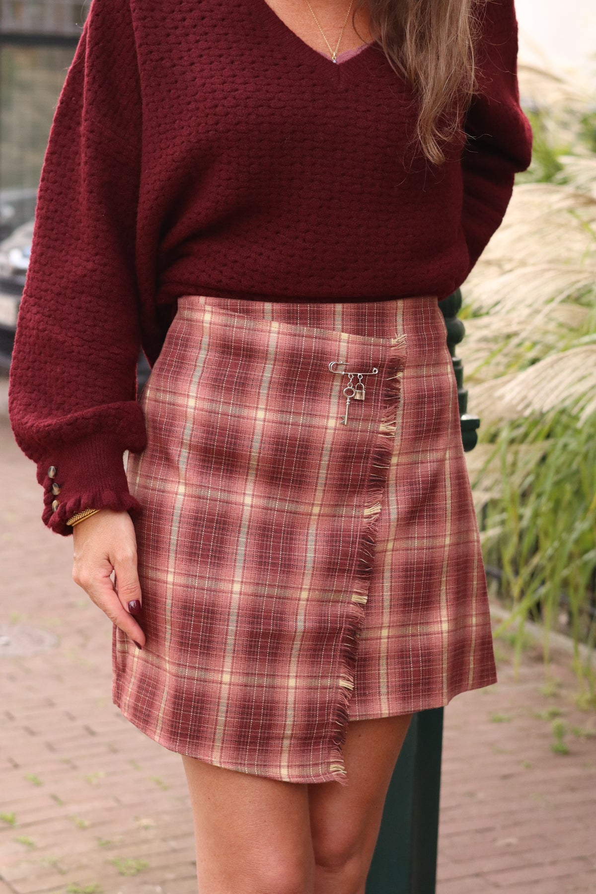 Jupe JULIA carreaux rose