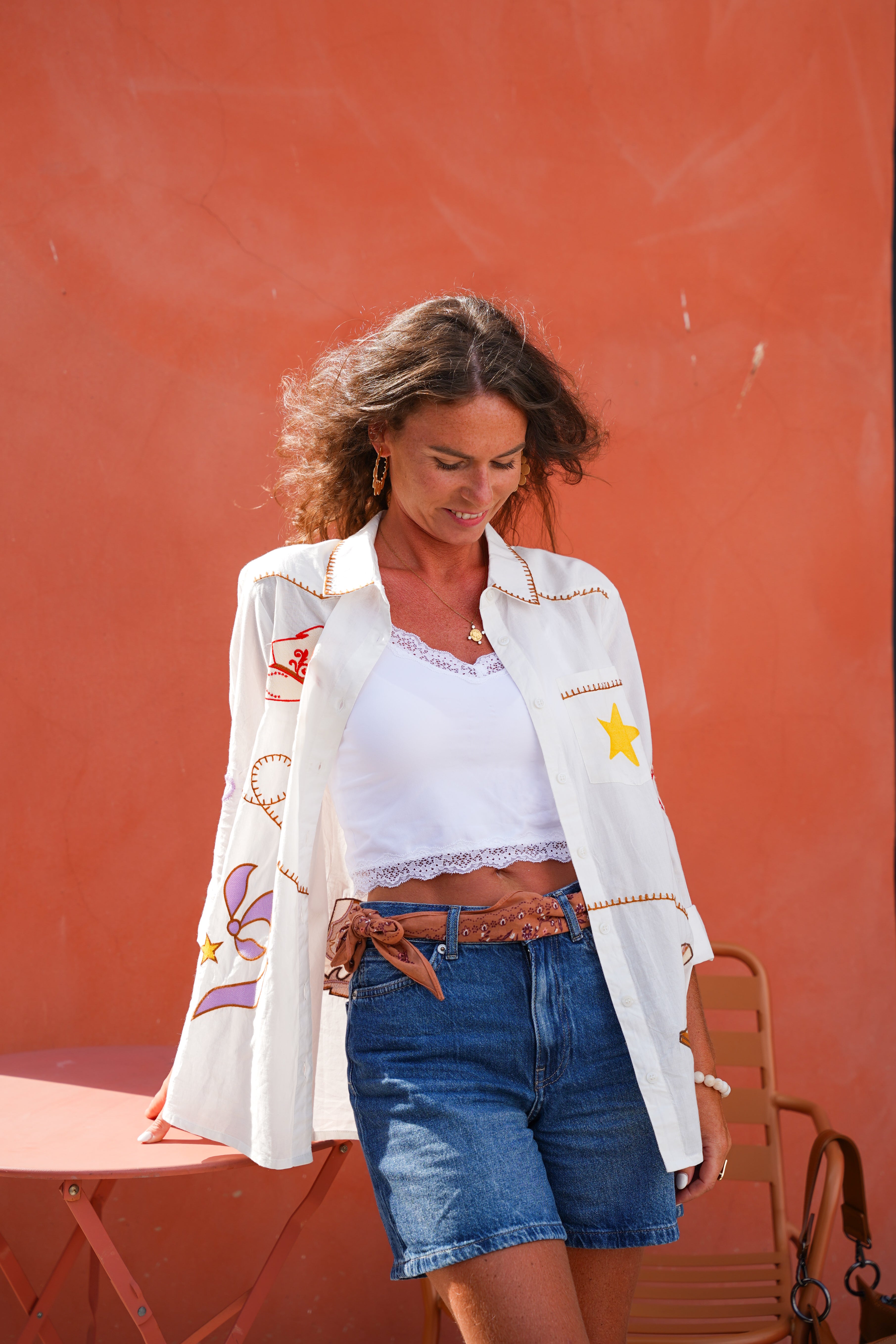 Chemise CLOTAIRE brodée western