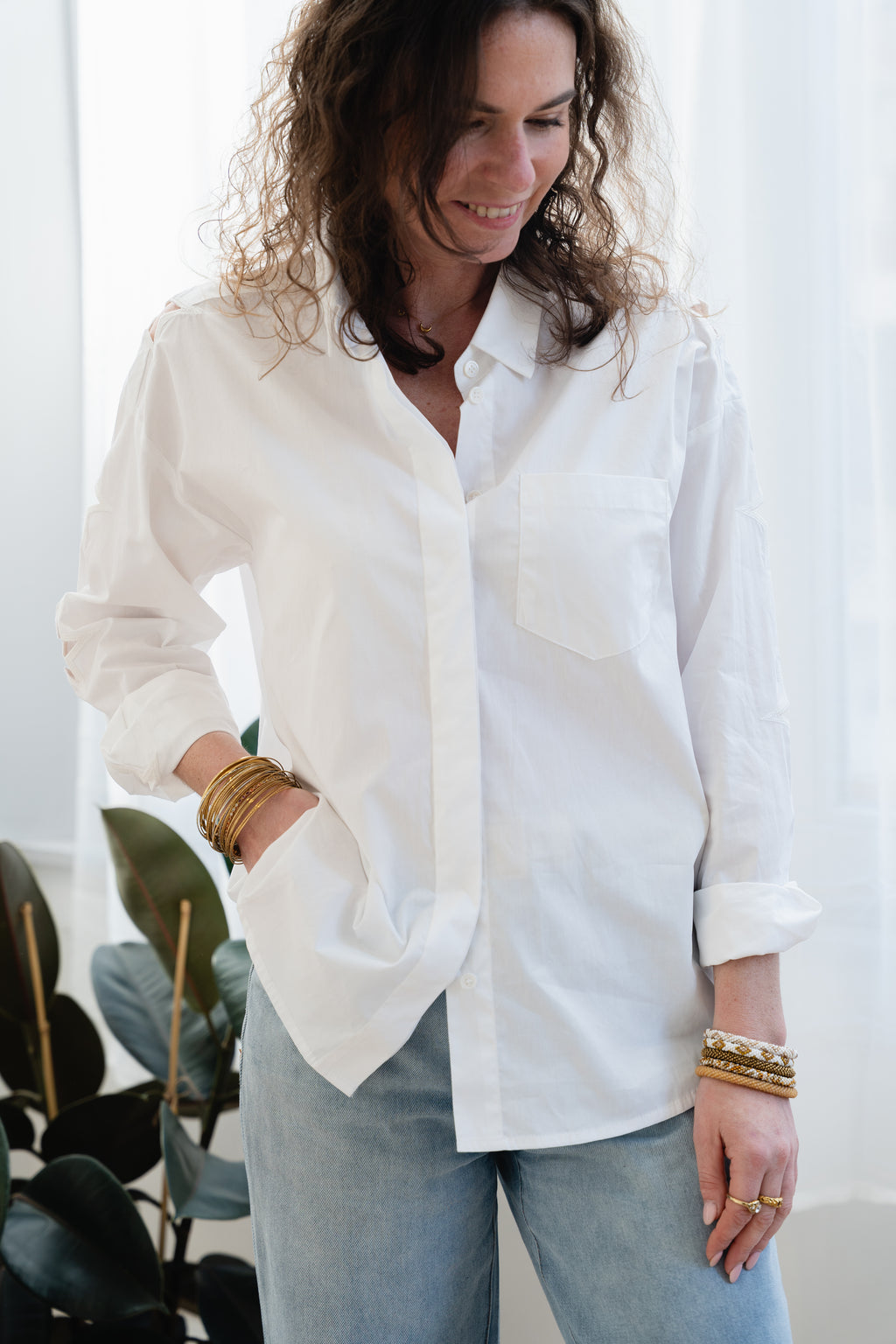 Chemise CHELSY blanches à étoiles