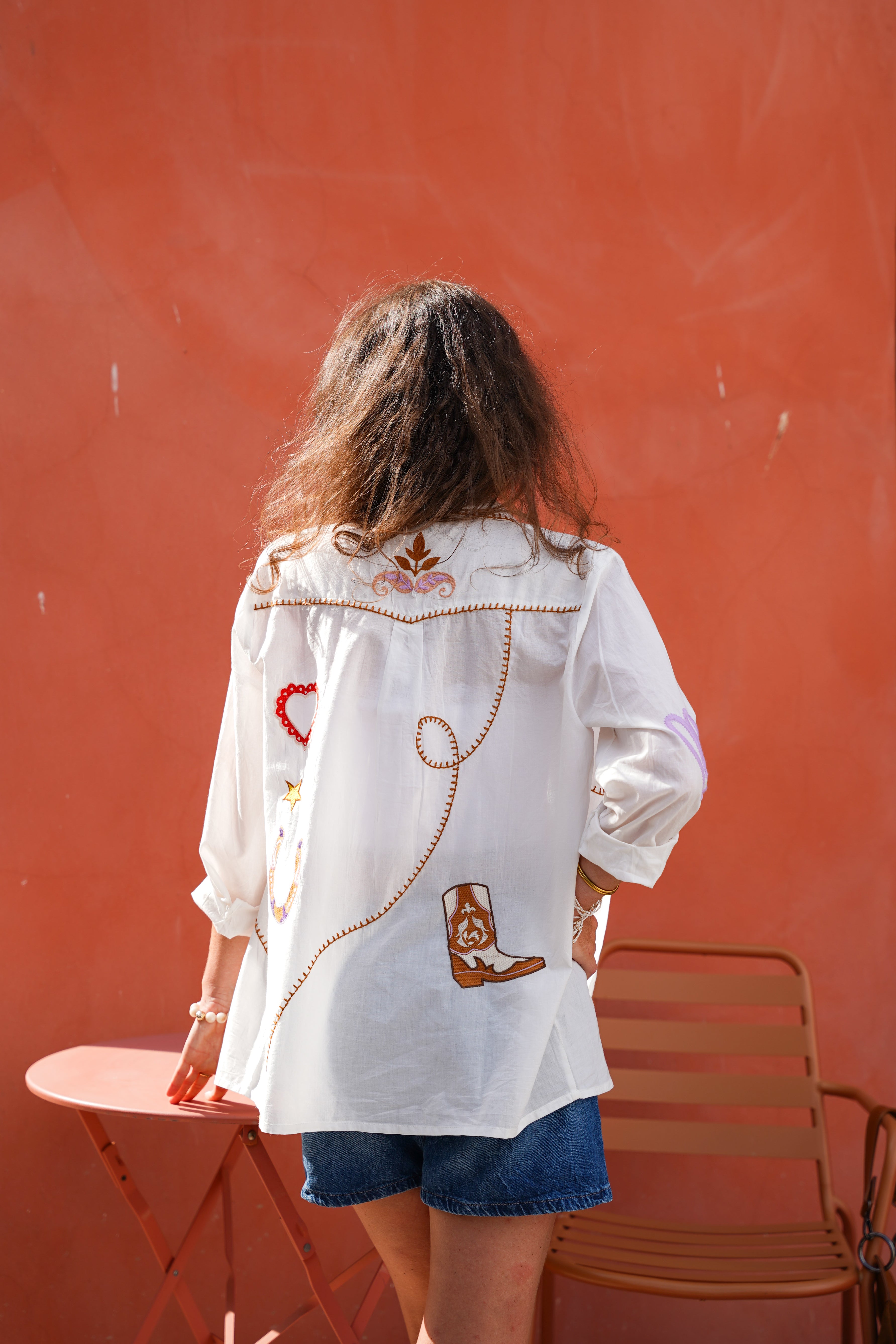 Chemise CLOTAIRE brodée western