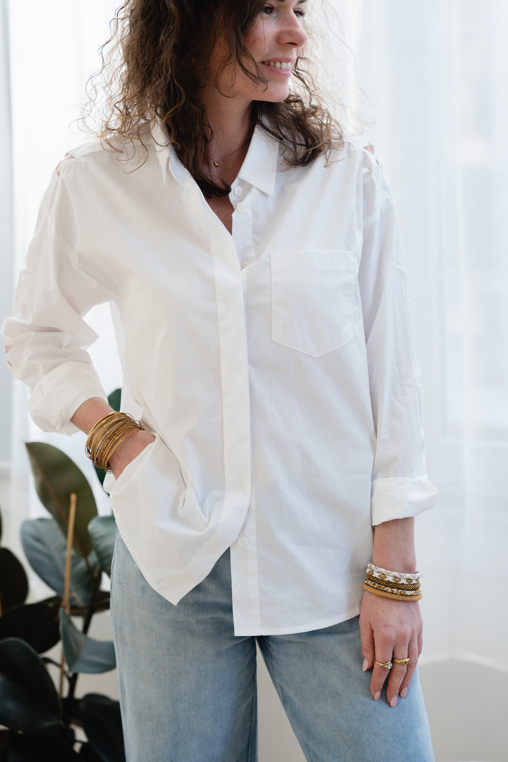 Chemise CHELSY blanches à étoiles