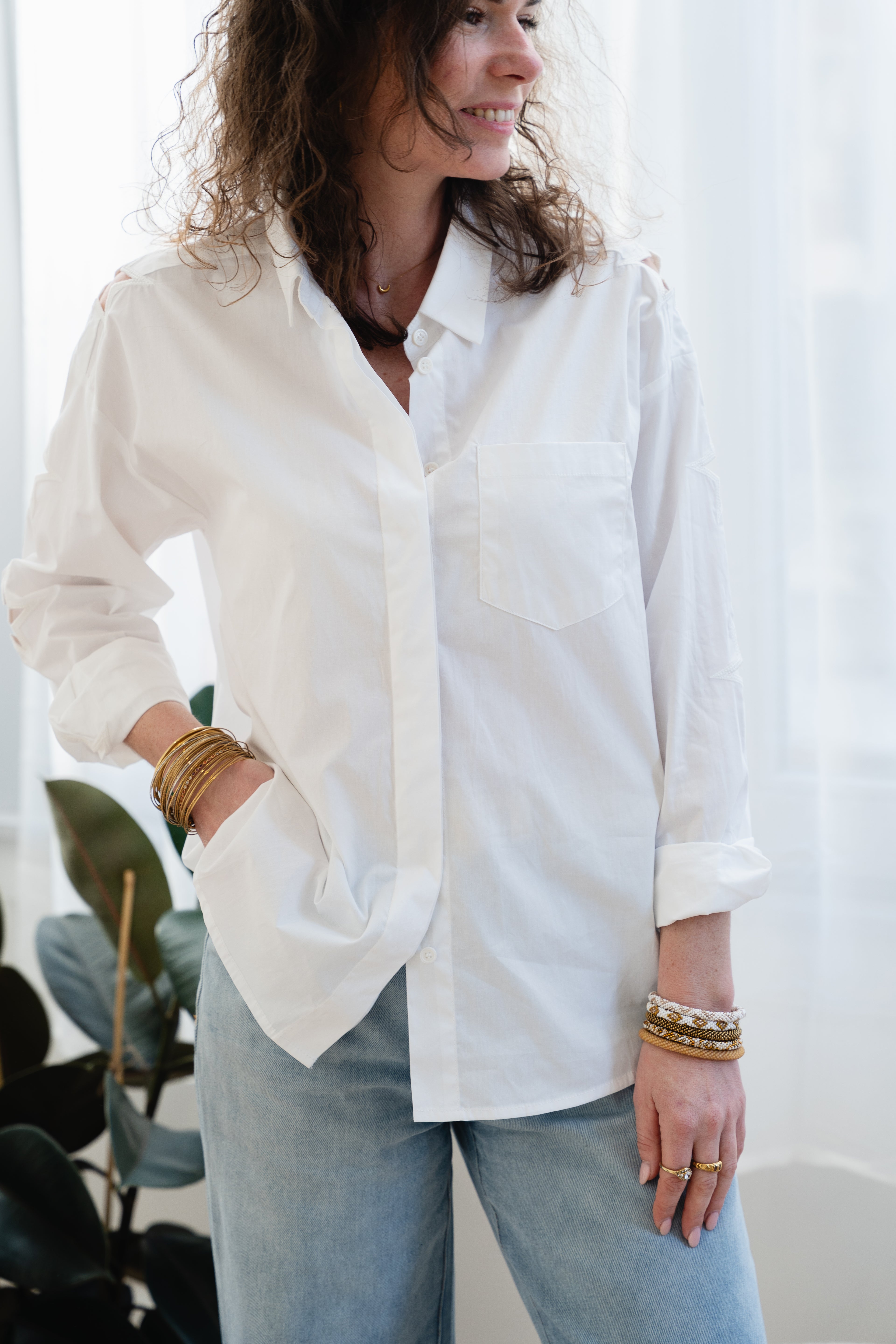 Chemise CHELSY blanches à étoiles