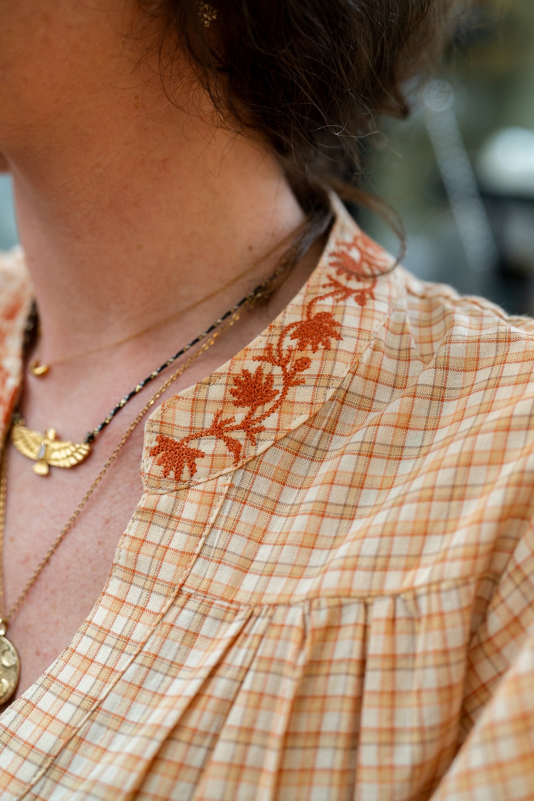 Blouse SARI à carreaux Sienne