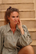 Chemise YAFFA à rayures vertes