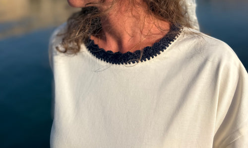 Haut LECTRA écru détails crochet