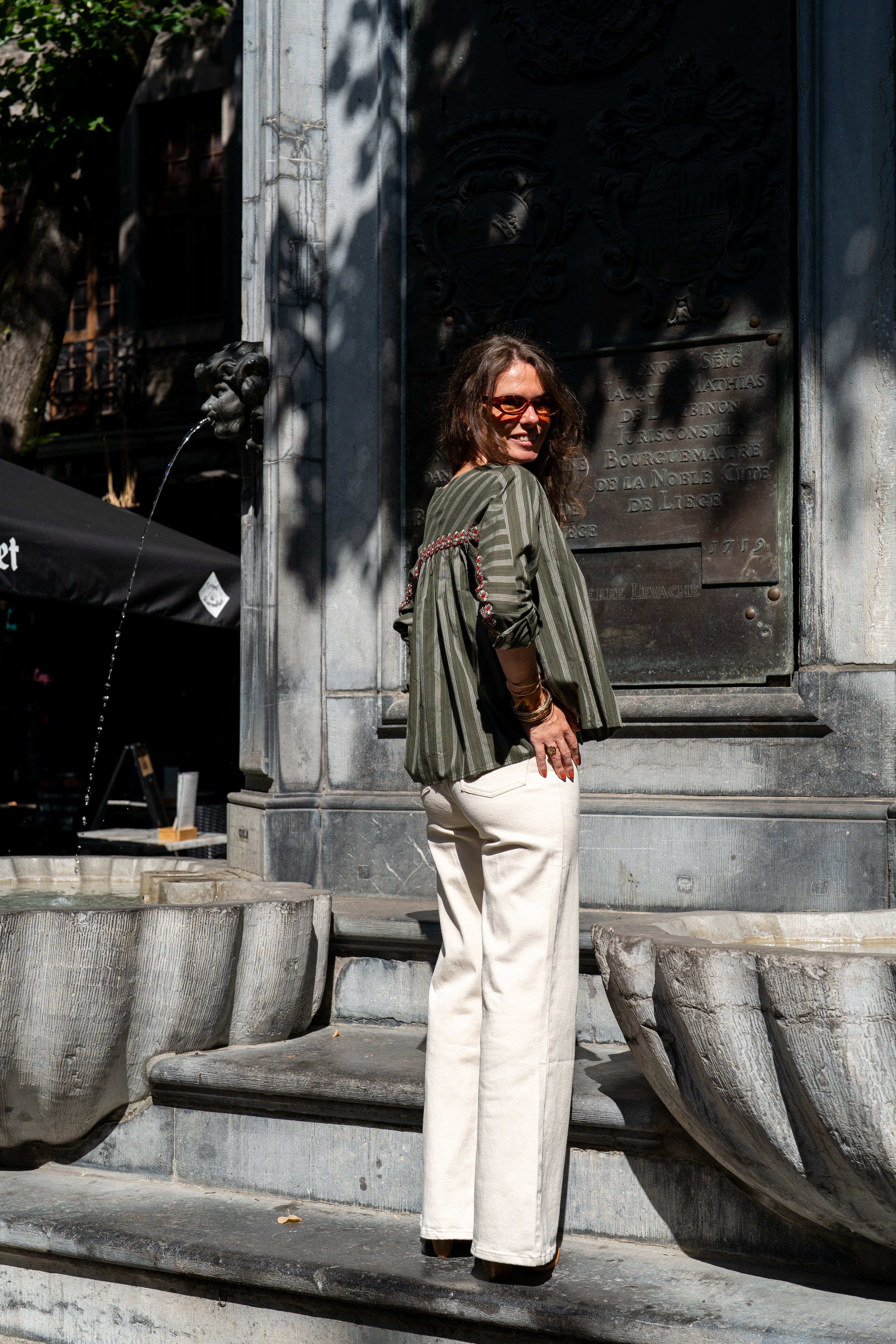 Blouse KRISTIN rayures kaki