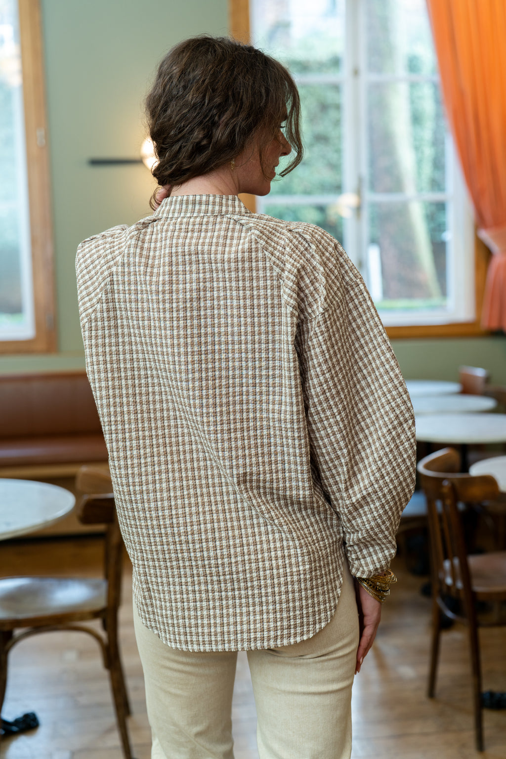 Chemise FANETTE vichy brodée
