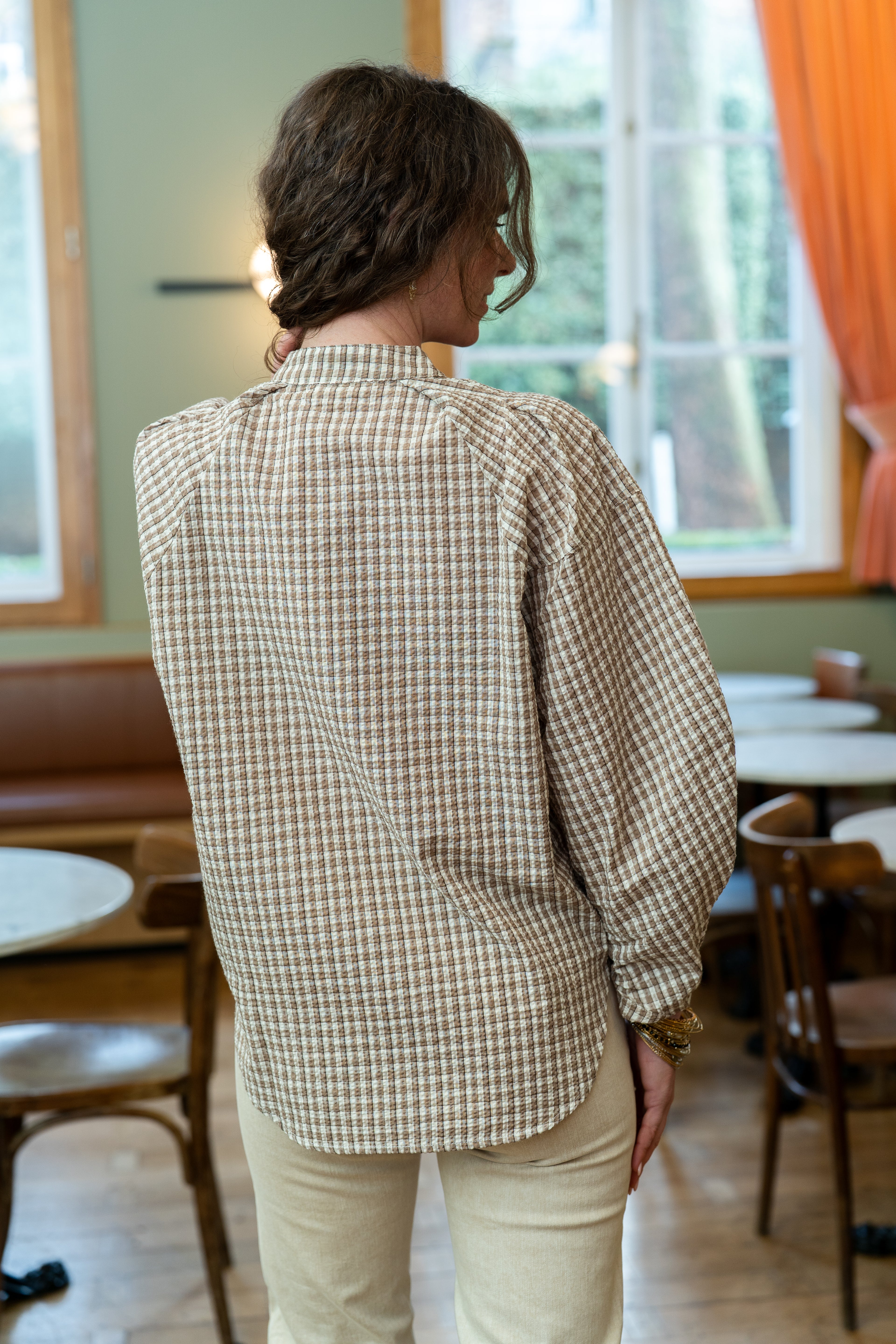 Chemise FANETTE vichy brodée