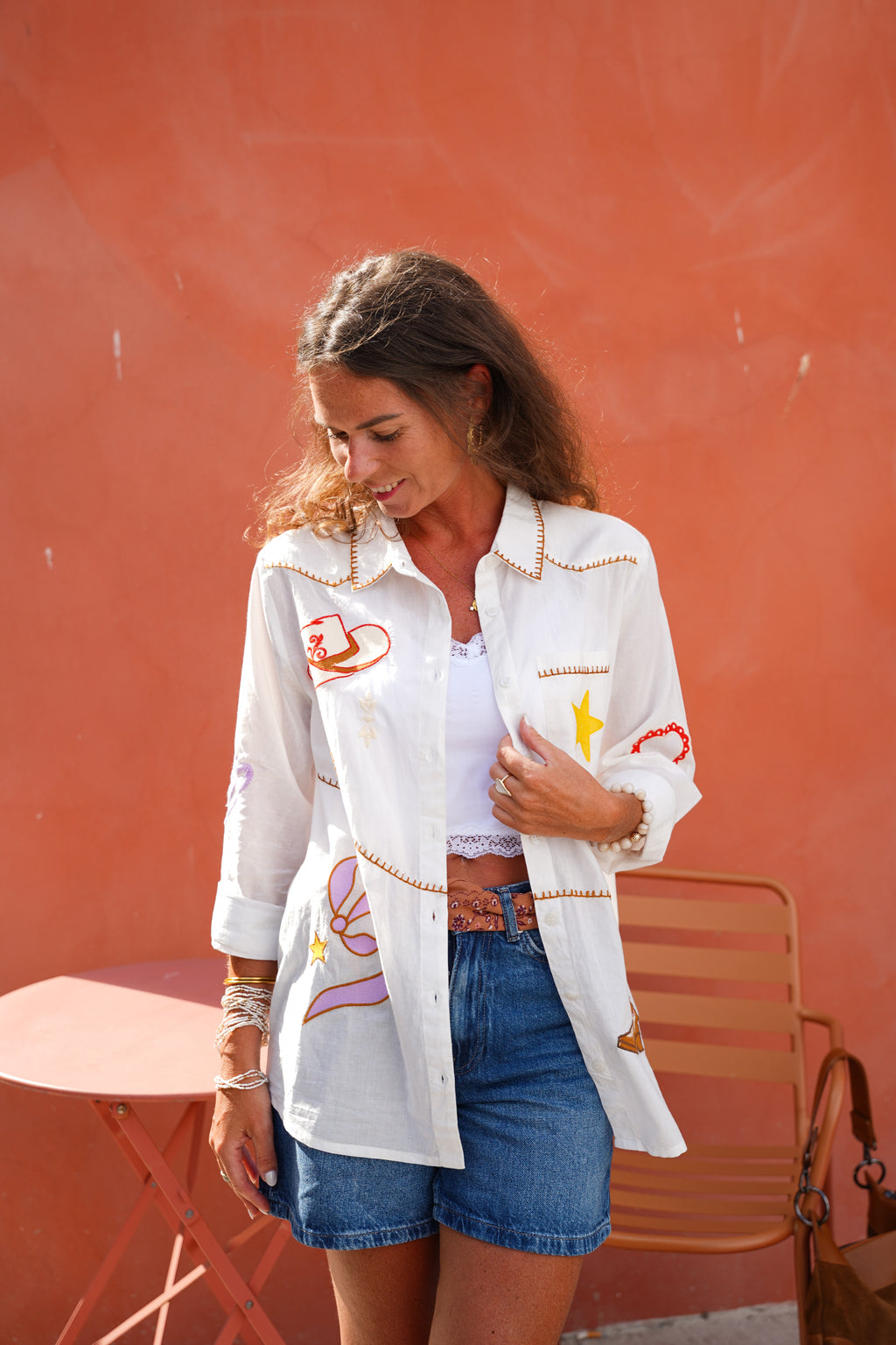 Chemise CLOTAIRE brodée western