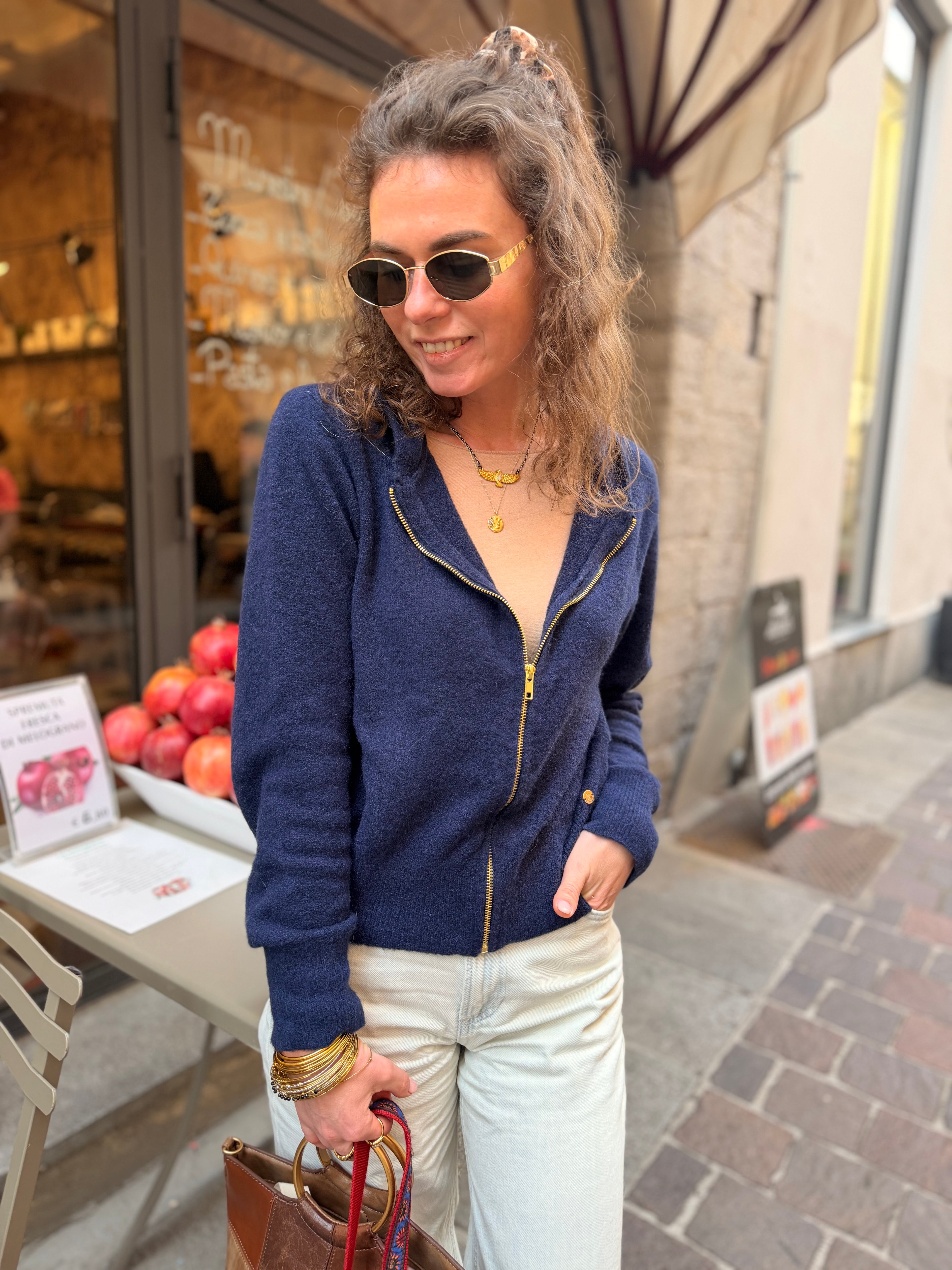 Gilet MARIANO zippé marine