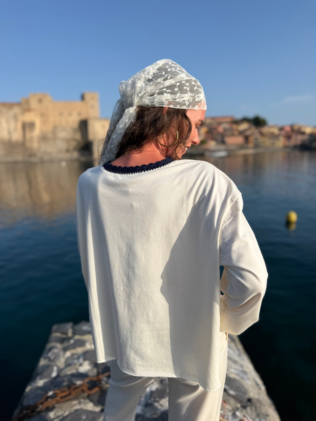 Haut LECTRA écru détails crochet