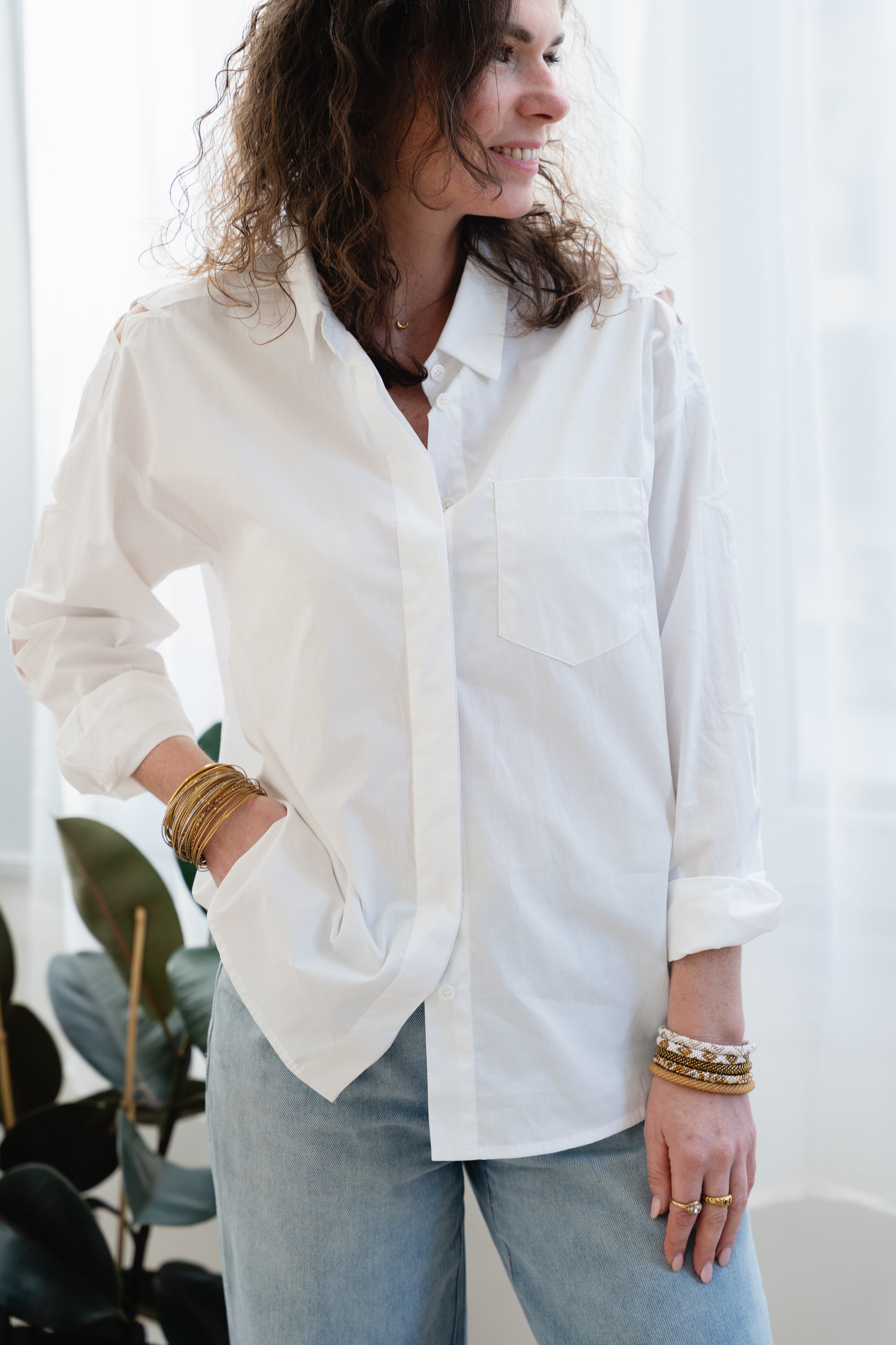 Chemise CHELSY blanches à étoiles