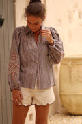 Chemise YAFFA à rayures bordeaux