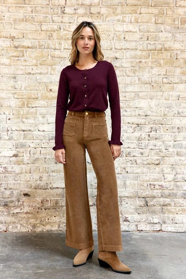 Pantalon ATHLANTY  en velours beige