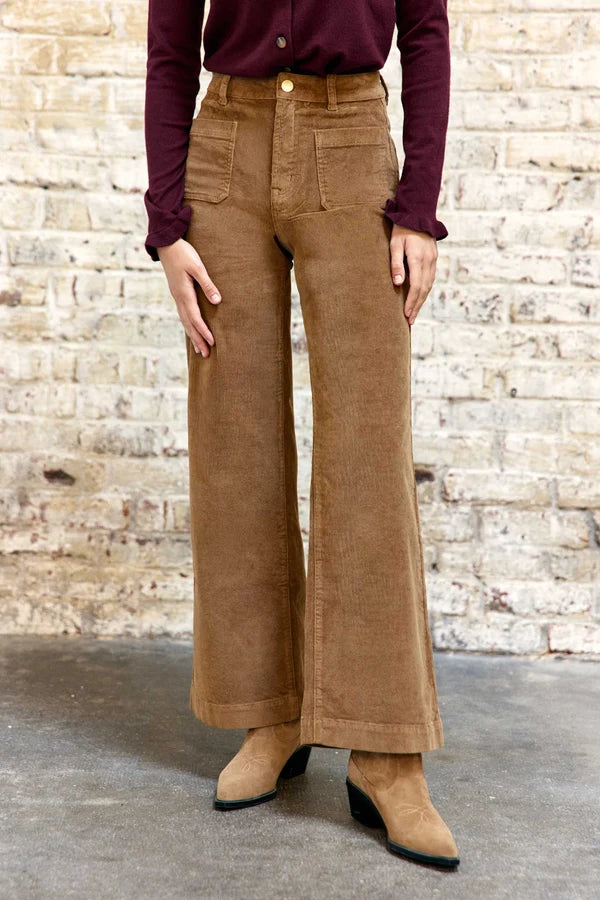 Pantalon ATHLANTY  en velours beige