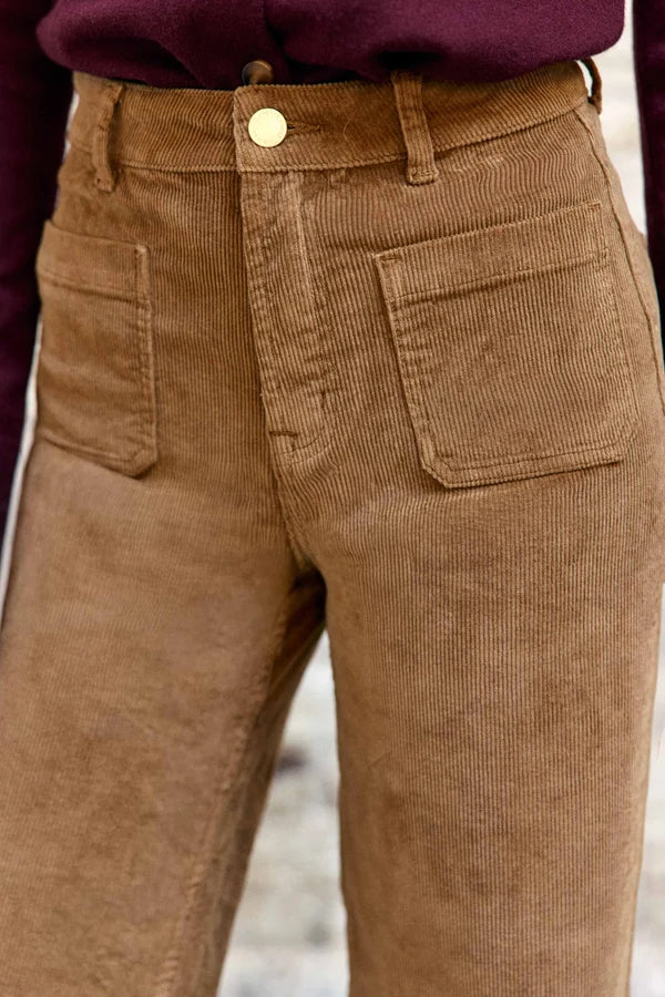 Pantalon ATHLANTY  en velours beige
