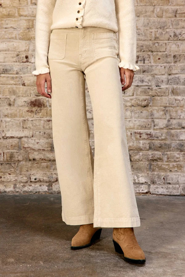 Pantalon ATHLANTY  en velours écru