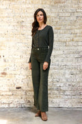 Pantalon ATHLANTY  en velours kaki