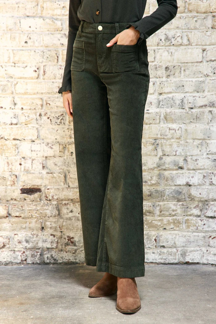 Pantalon ATHLANTY  en velours kaki