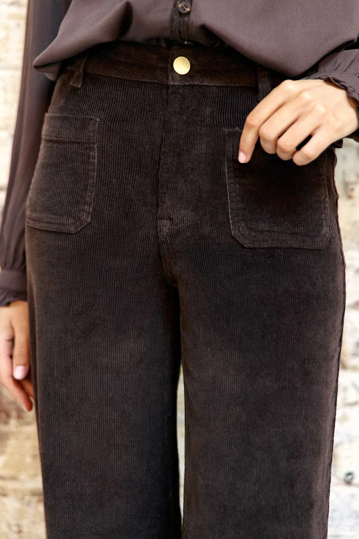Pantalon ATHLANTY  en velours marron