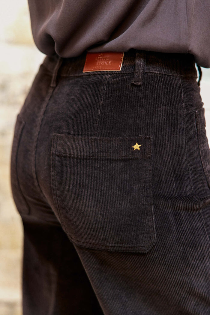 Pantalon ATHLANTY  en velours marron
