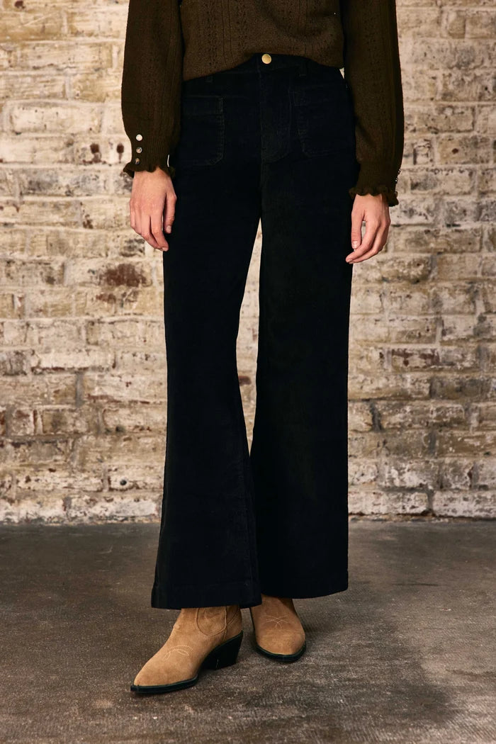 Pantalon ATHLANTY  en velours noir