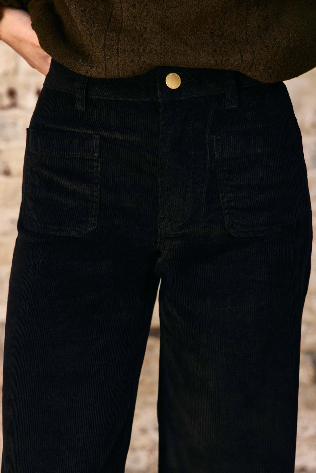 Pantalon ATHLANTY  en velours noir