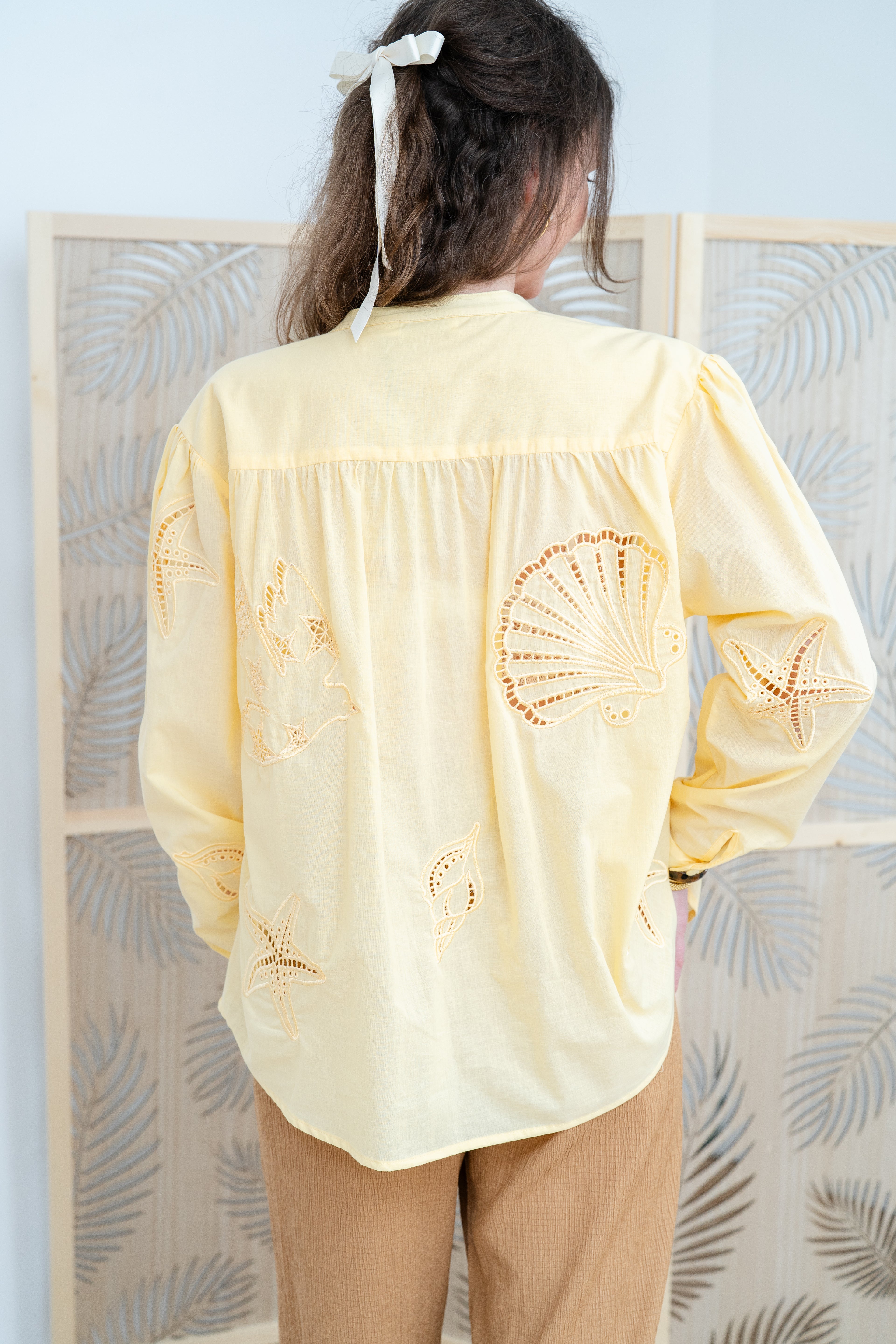 Blouse BOLIANE jaune brodée