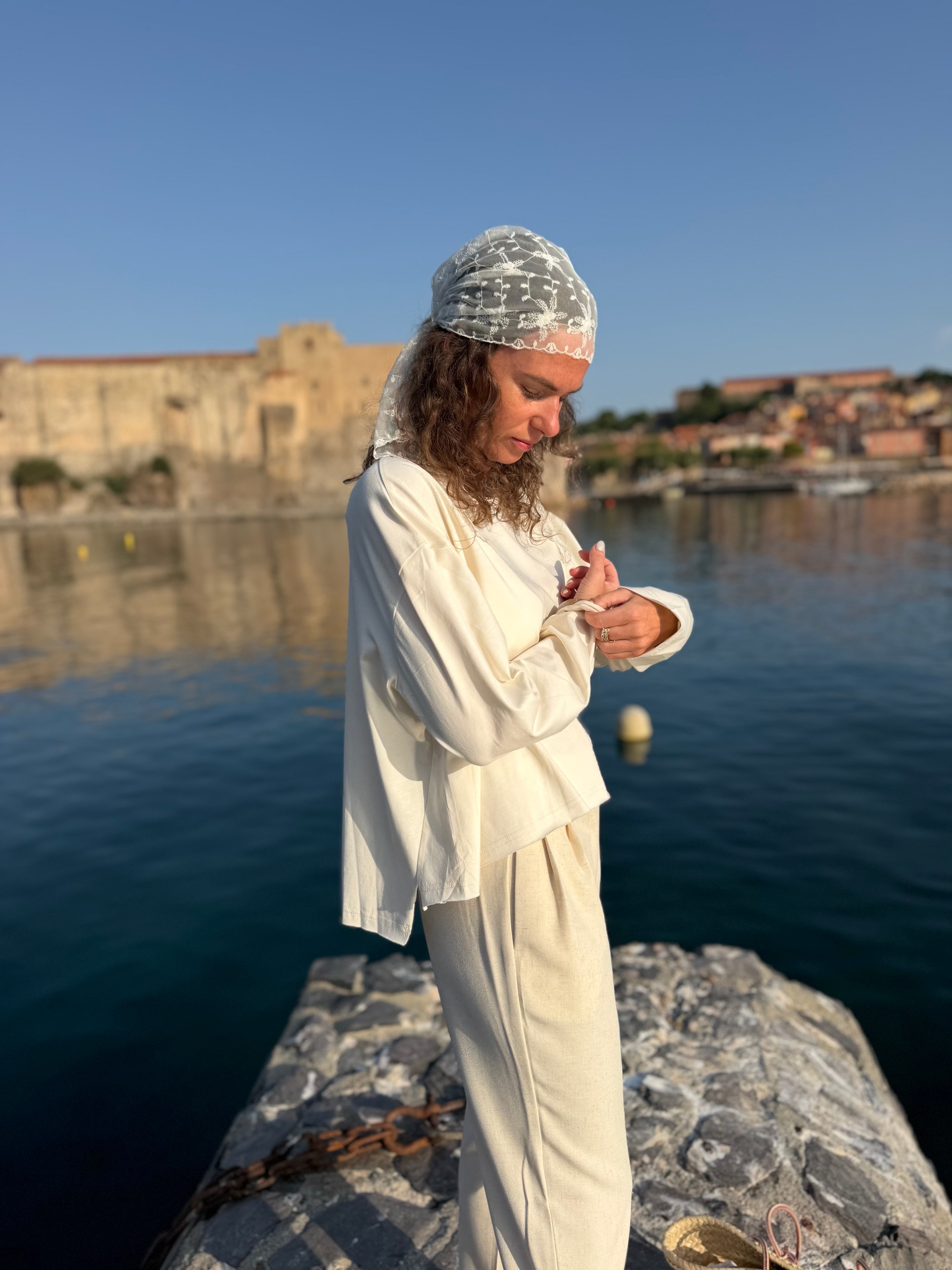 Haut LECTRA écru détails crochet
