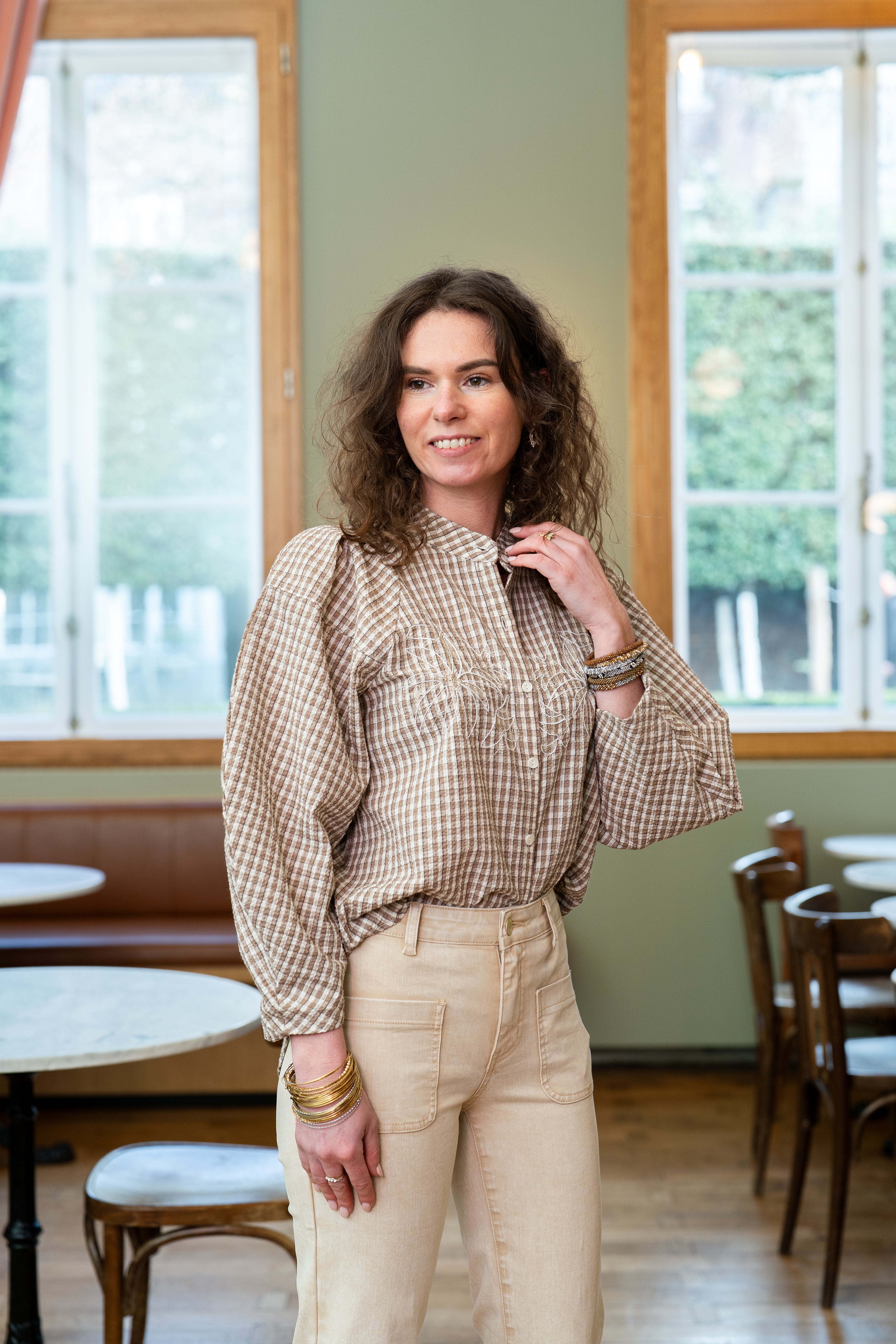 Chemise FANETTE vichy brodée