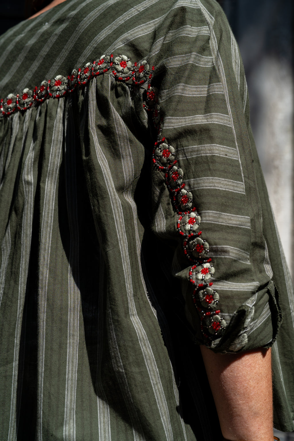 Blouse KRISTIN rayures kaki