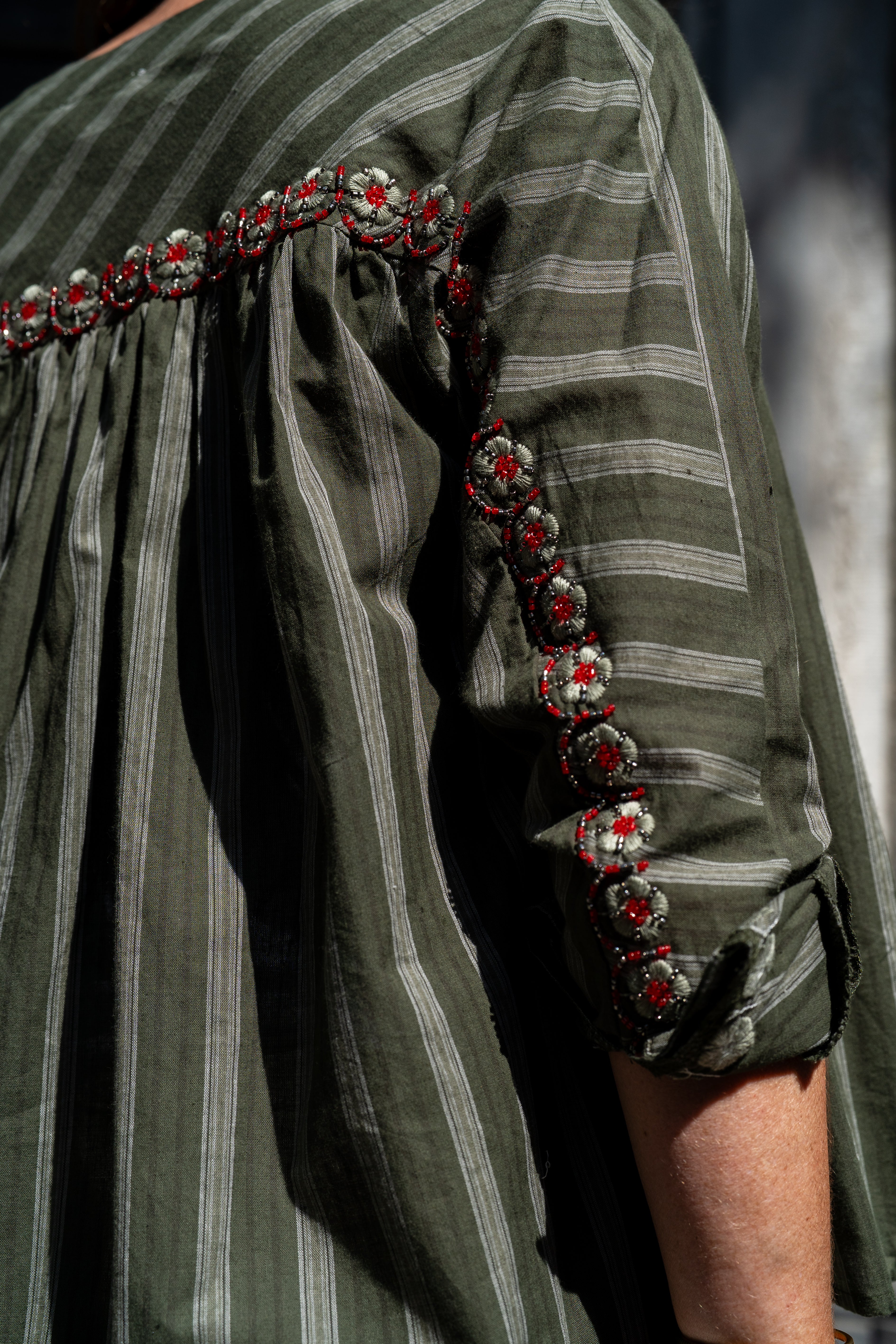 Blouse KRISTIN rayures kaki