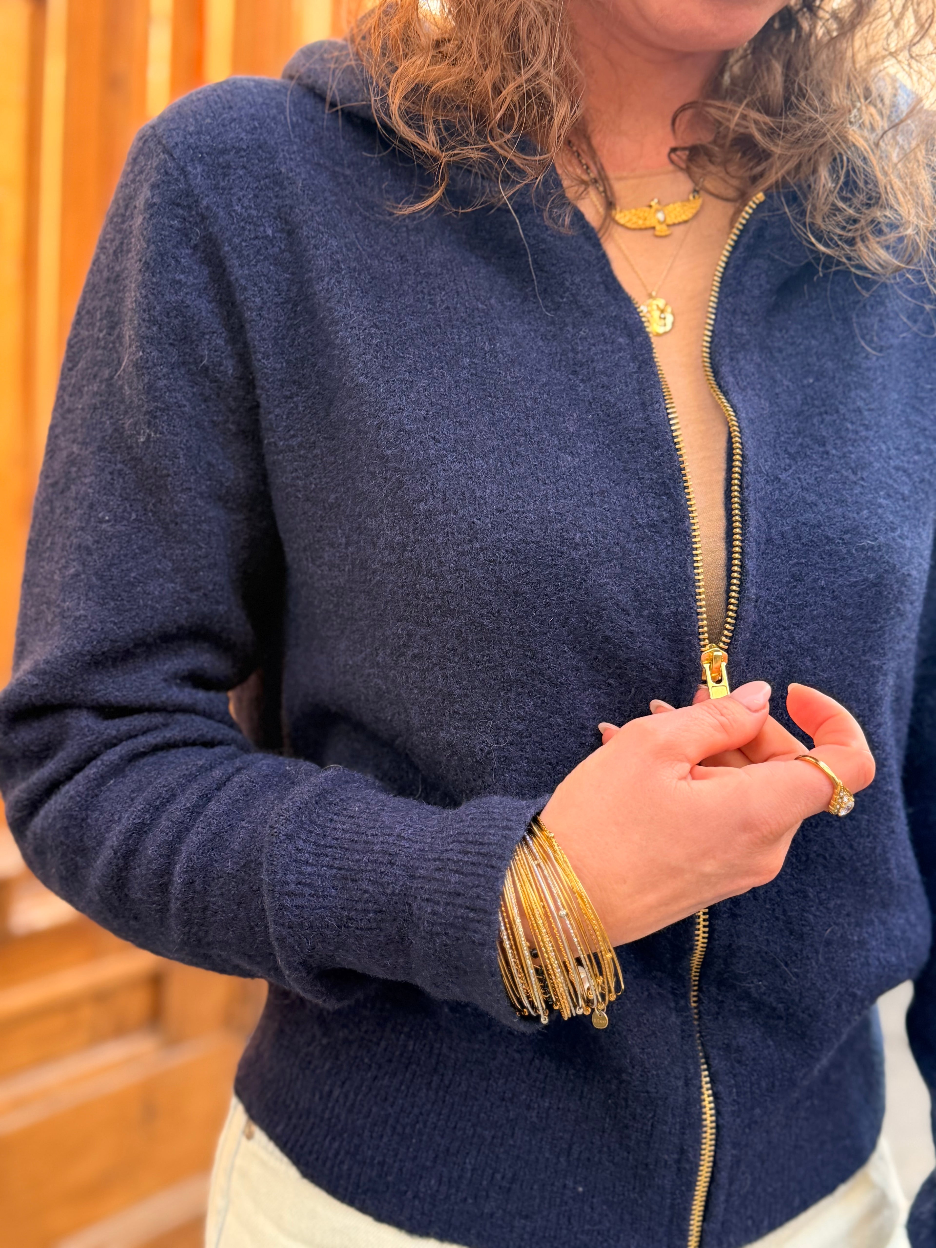 Gilet MARIANO zippé marine