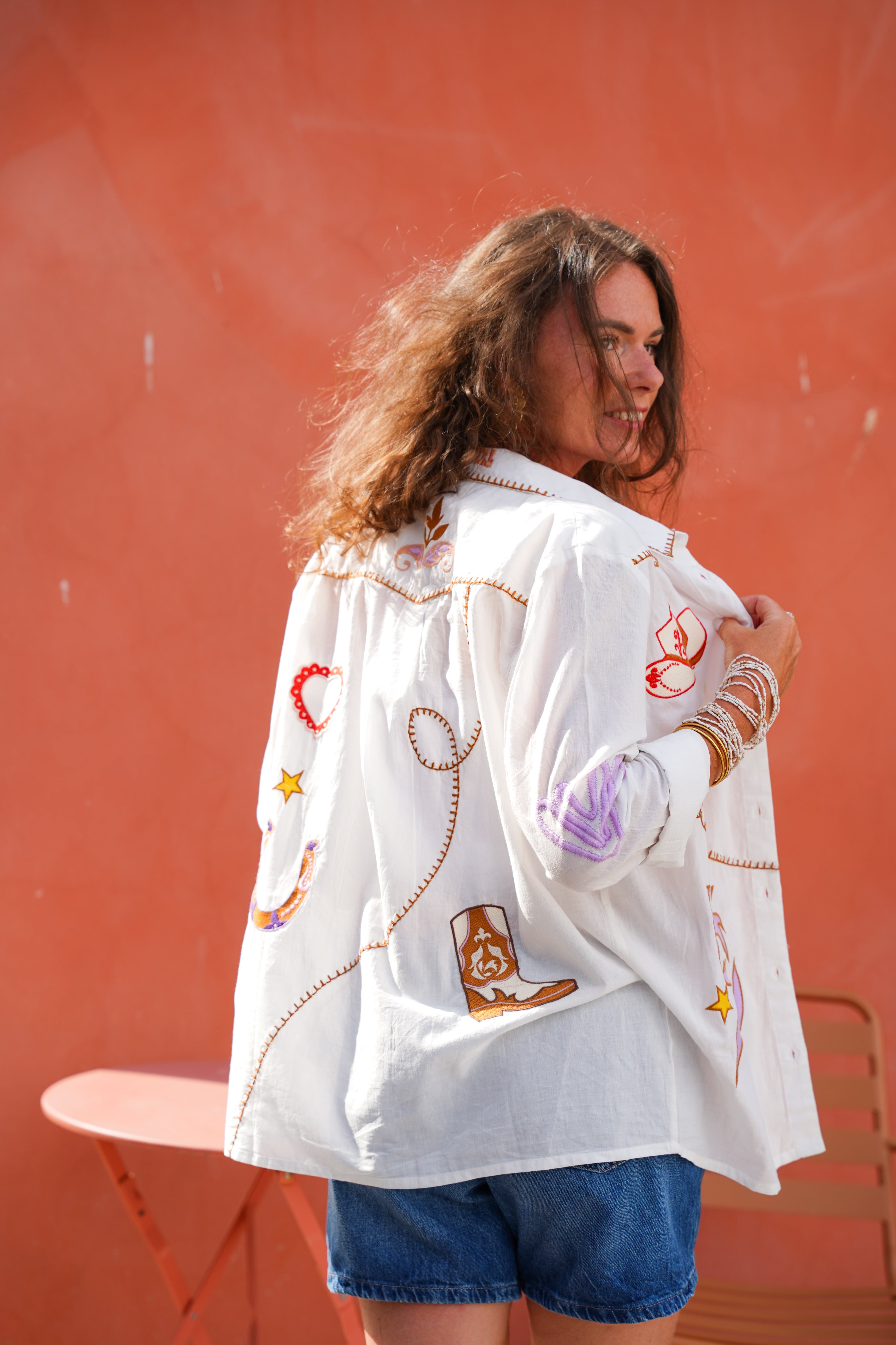 Chemise CLOTAIRE brodée western