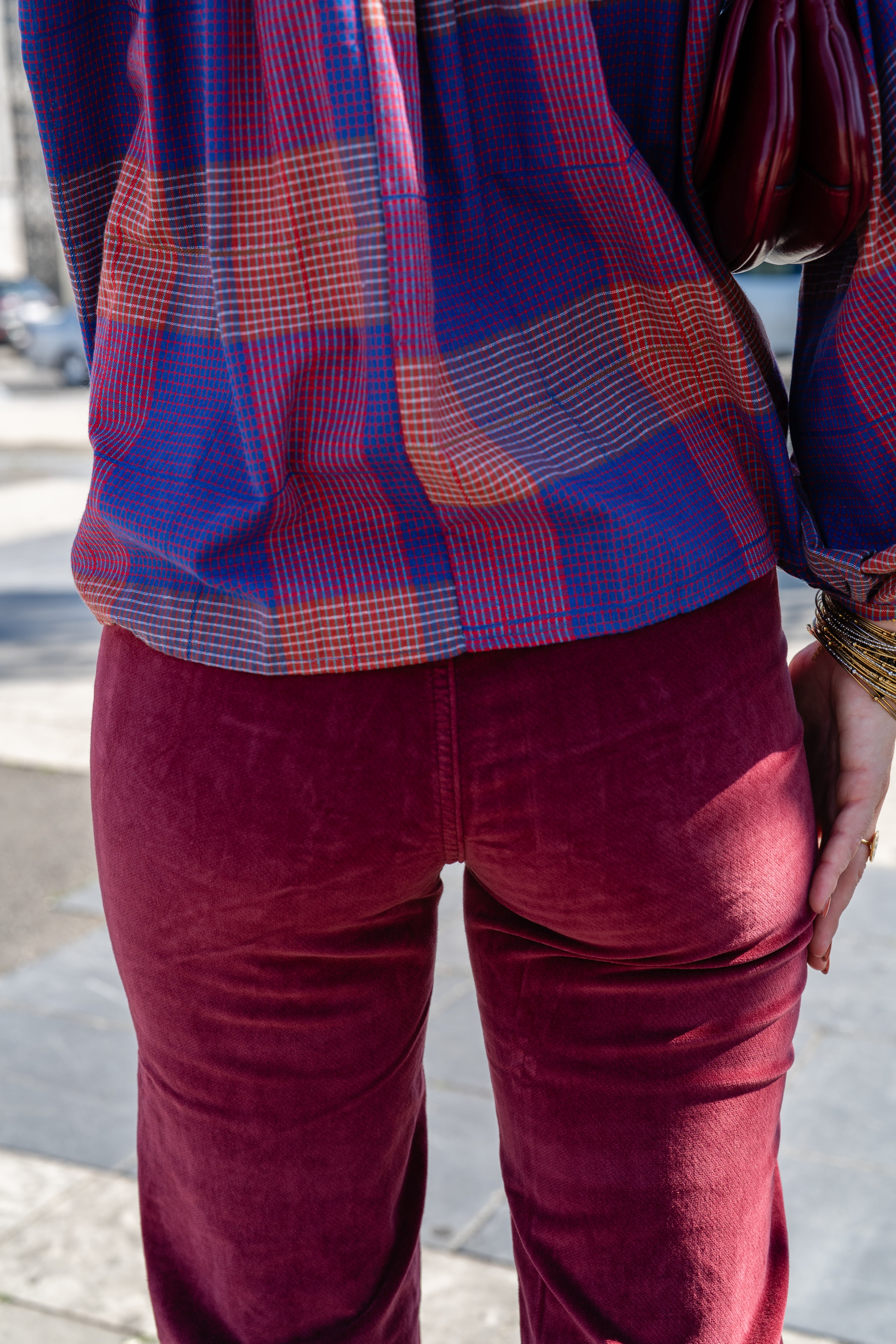 Pantalon SONNY bordeaux en velours