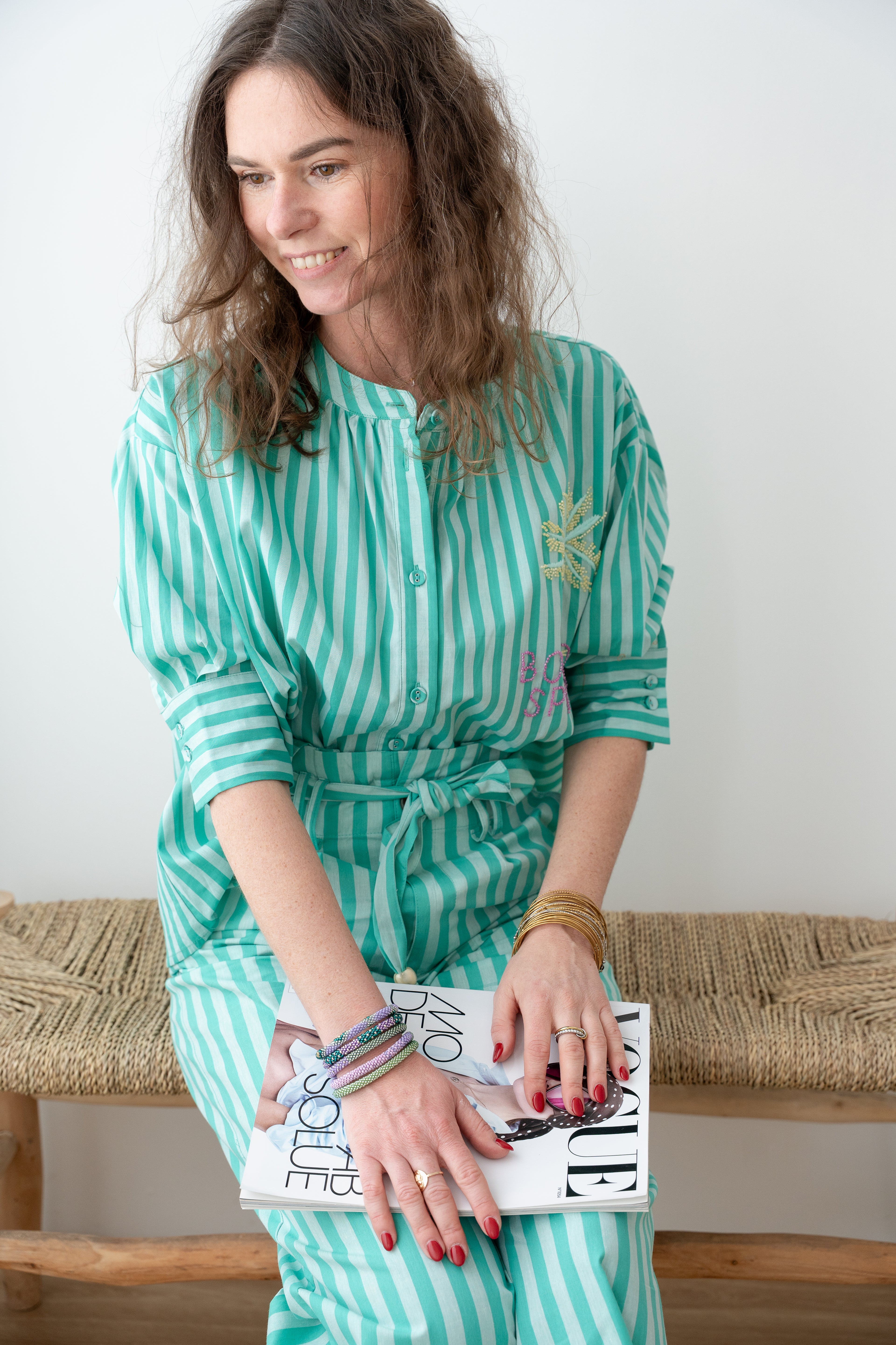 Blouse SIMONE Rayée Turquoise