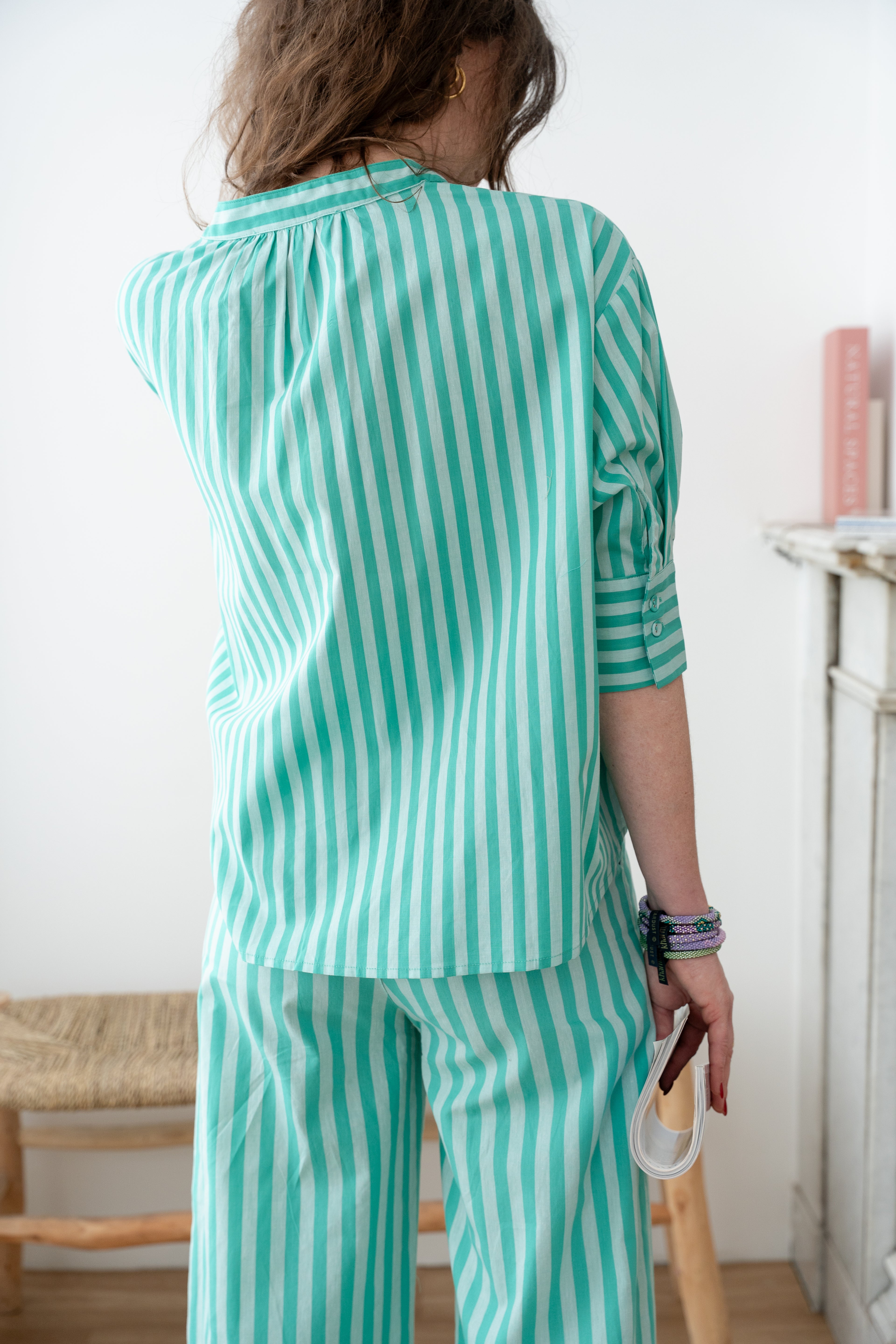 Blouse SIMONE Rayée Turquoise