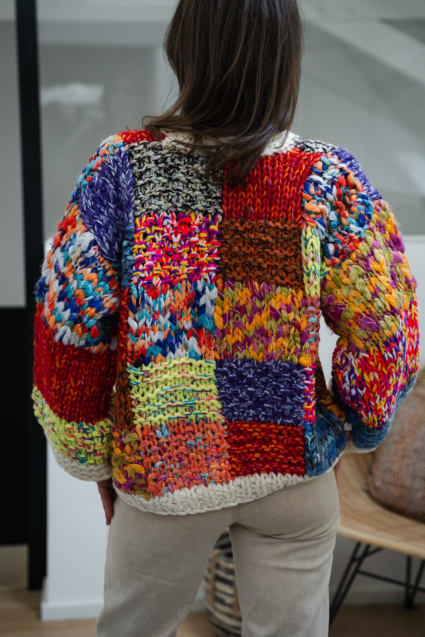 Cardigan ZORA patchwork multicolore