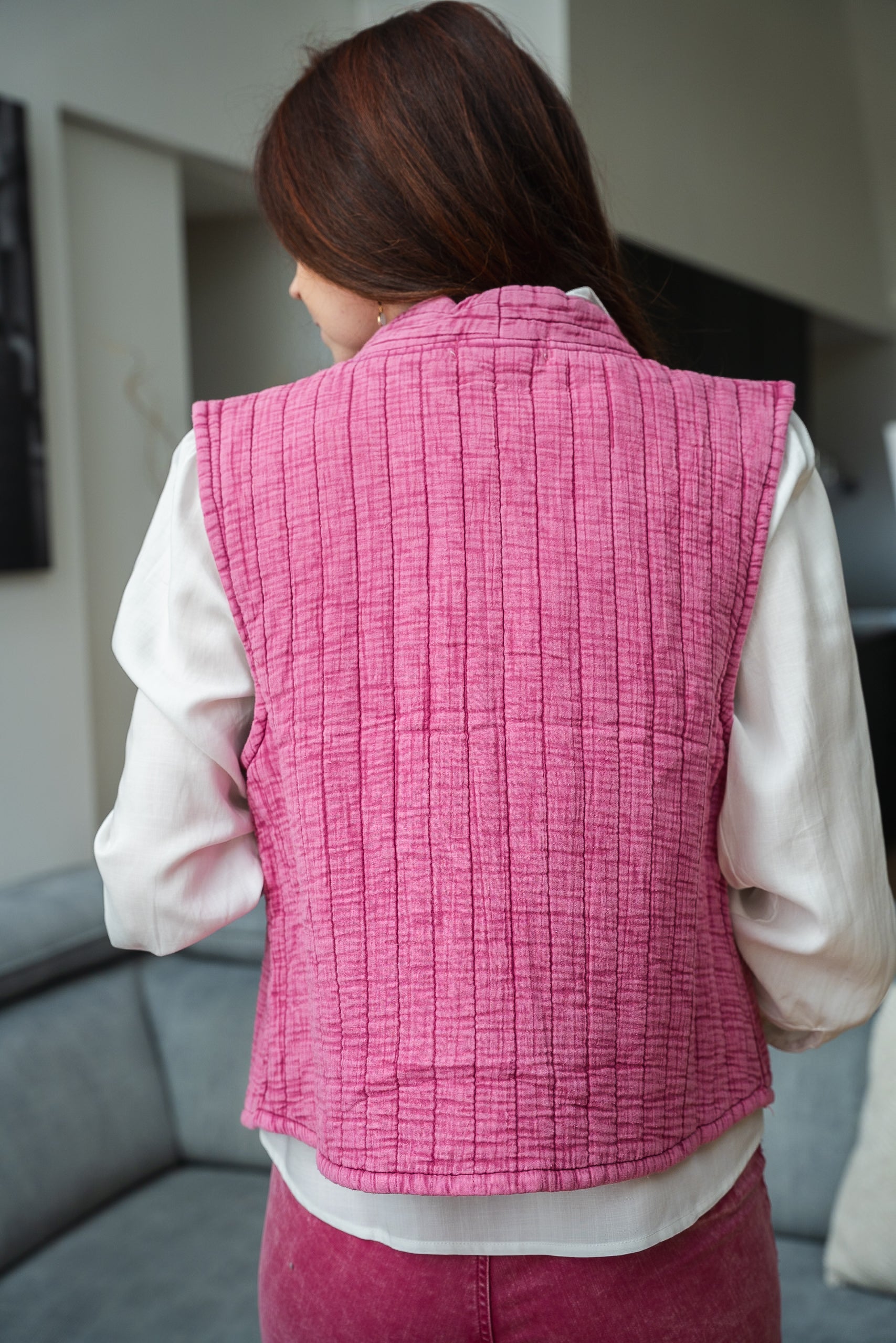 Gilet sans manche VIVIE framboise