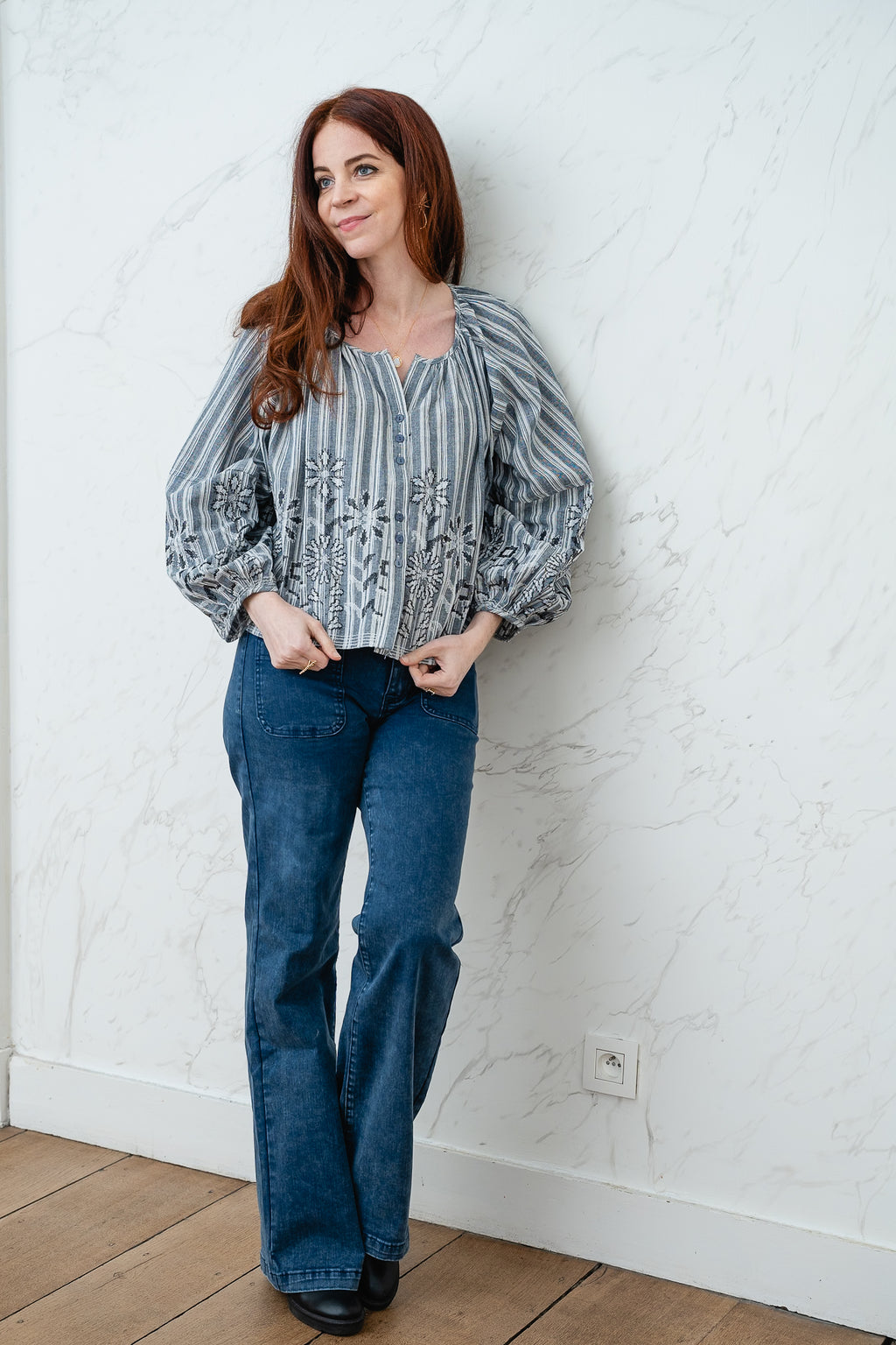 Blouse BLORA bleu marine