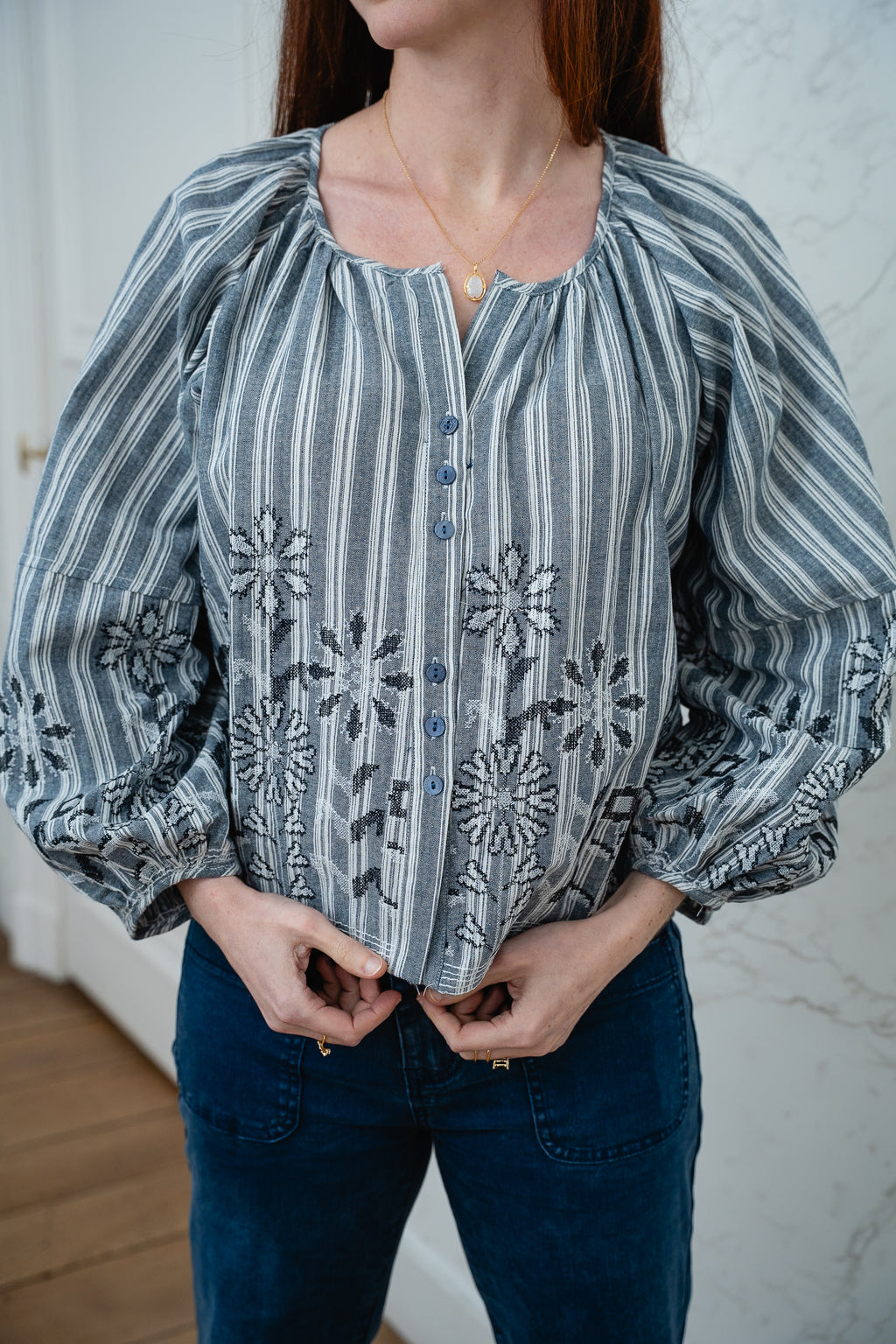 Blouse BLORA bleu marine