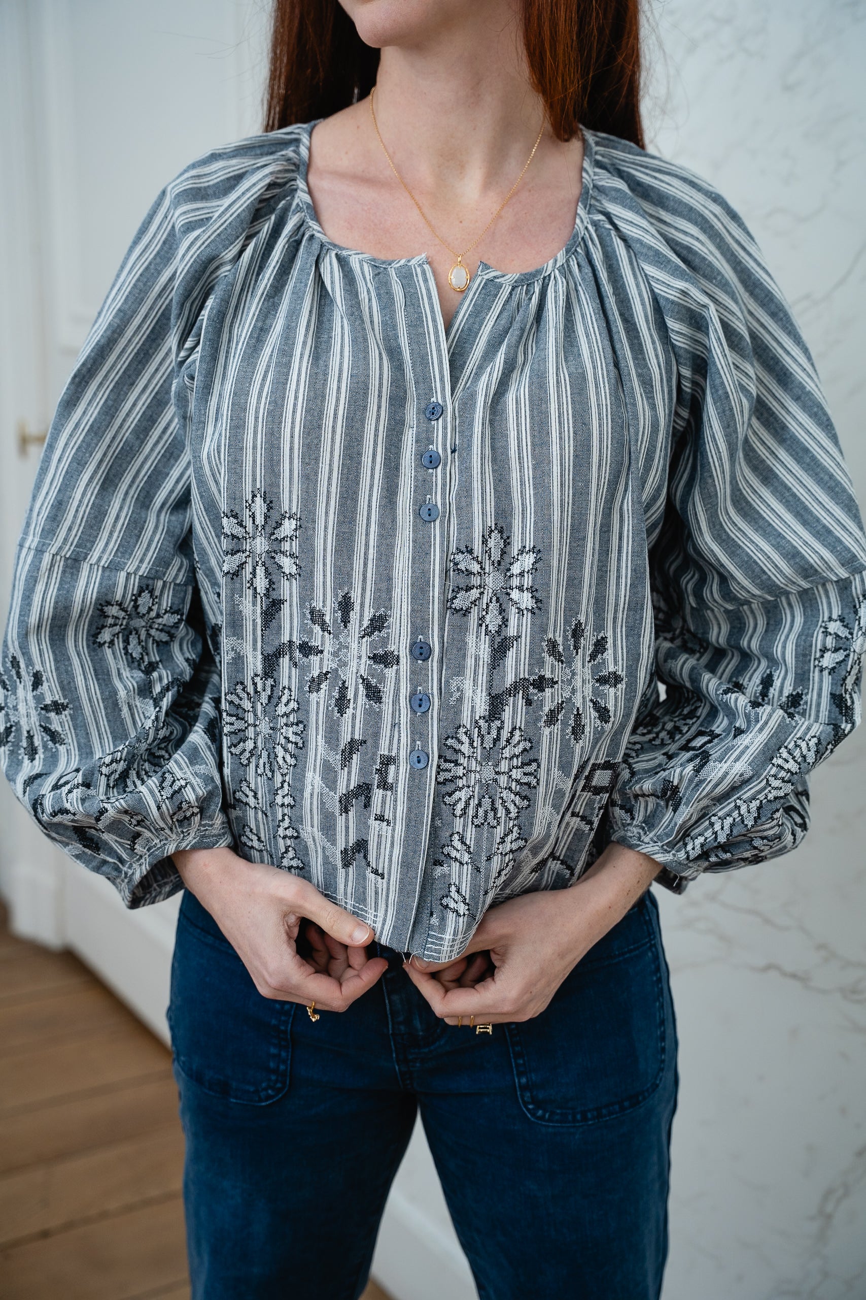 Blouse BLORA bleu marine
