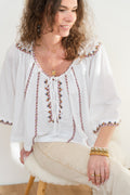 Blouse COLINE blanche brodée