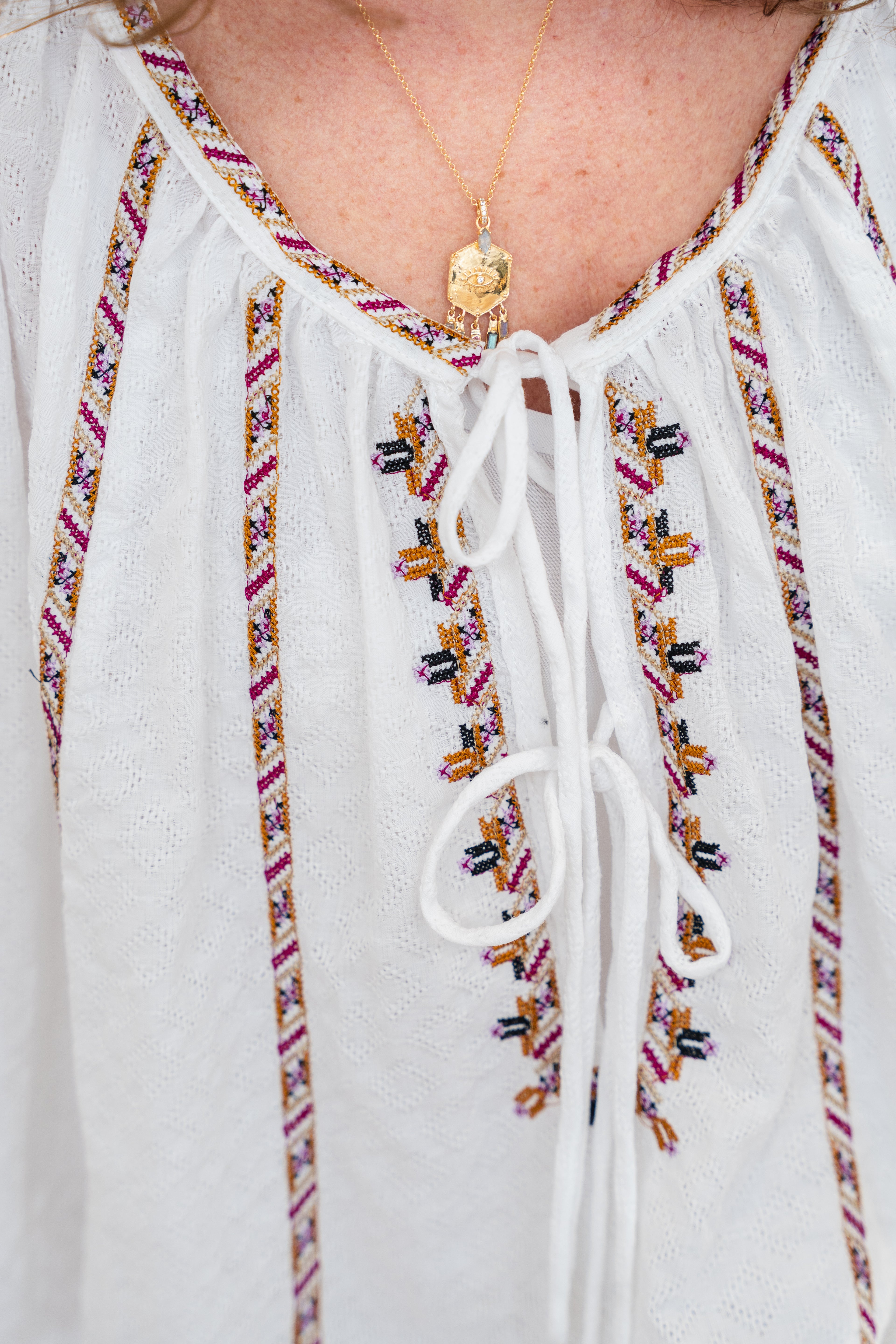 Blouse COLINE blanche brodée