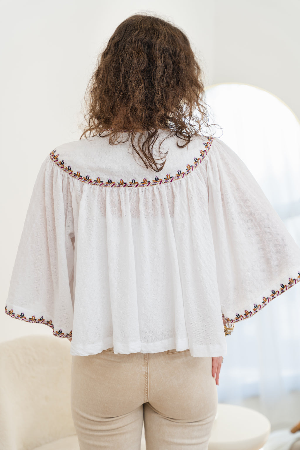 Blouse COLINE blanche brodée