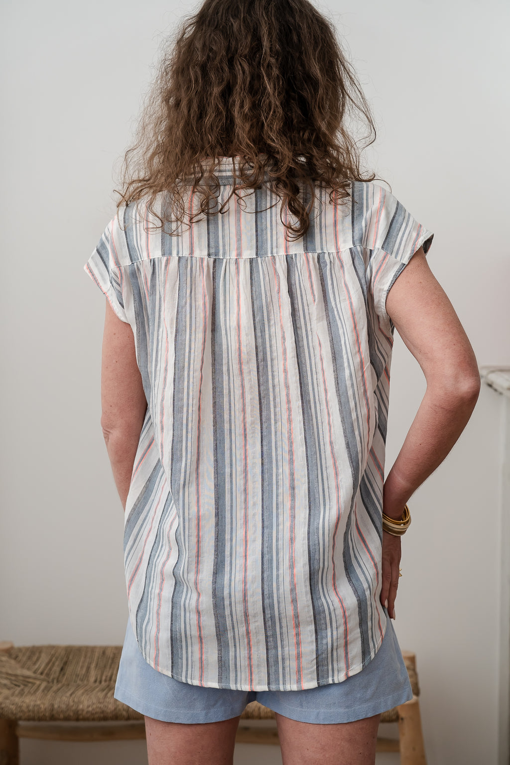 Blouse LYSIANE rayée bleu