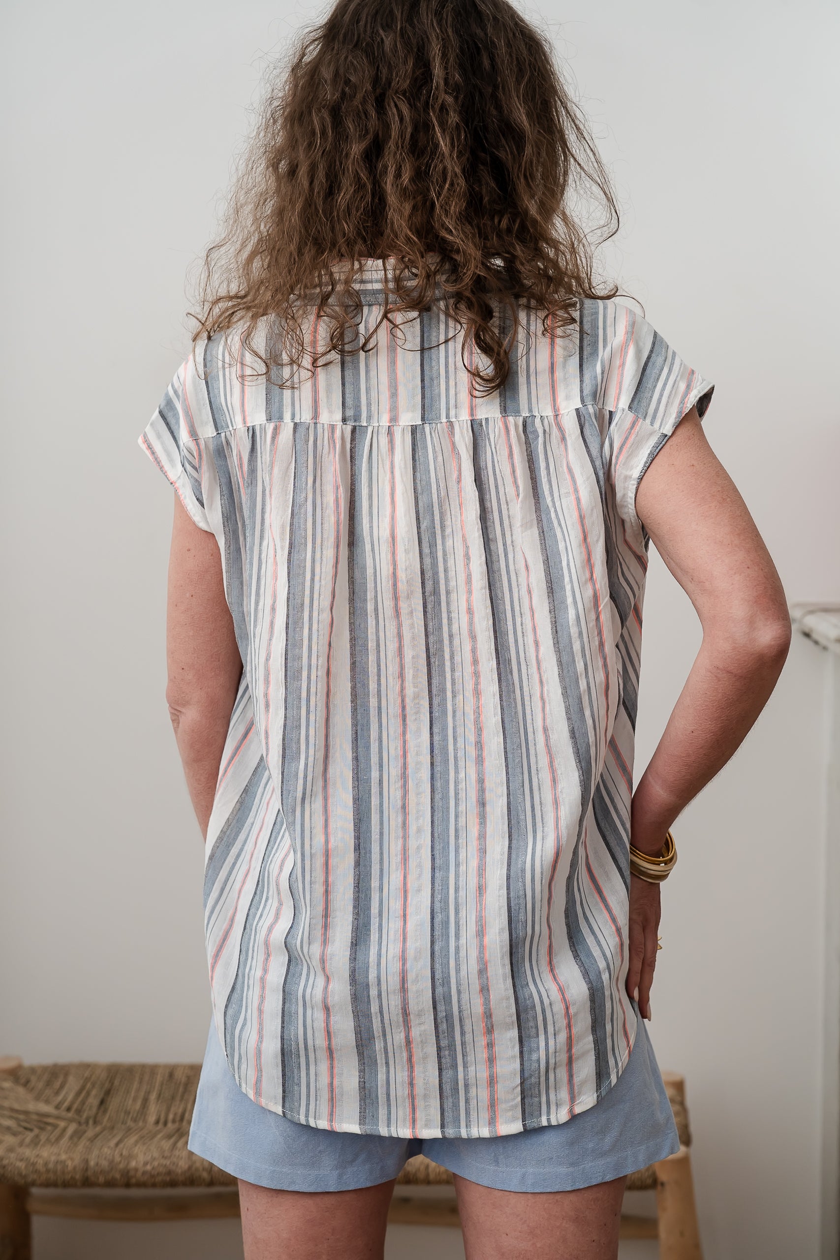 Blouse LYSIANE rayée bleu