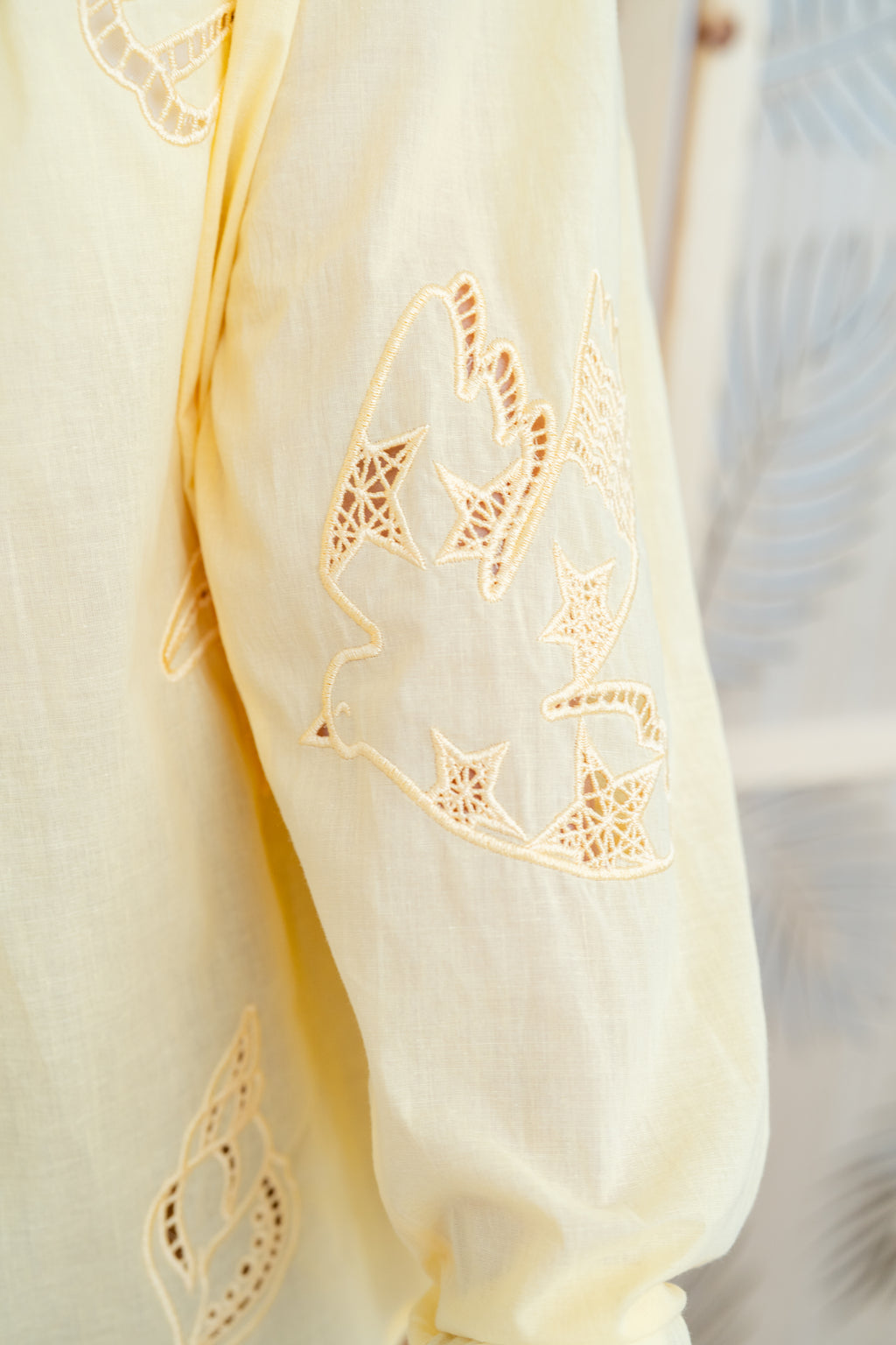 Blouse BOLIANE jaune brodée