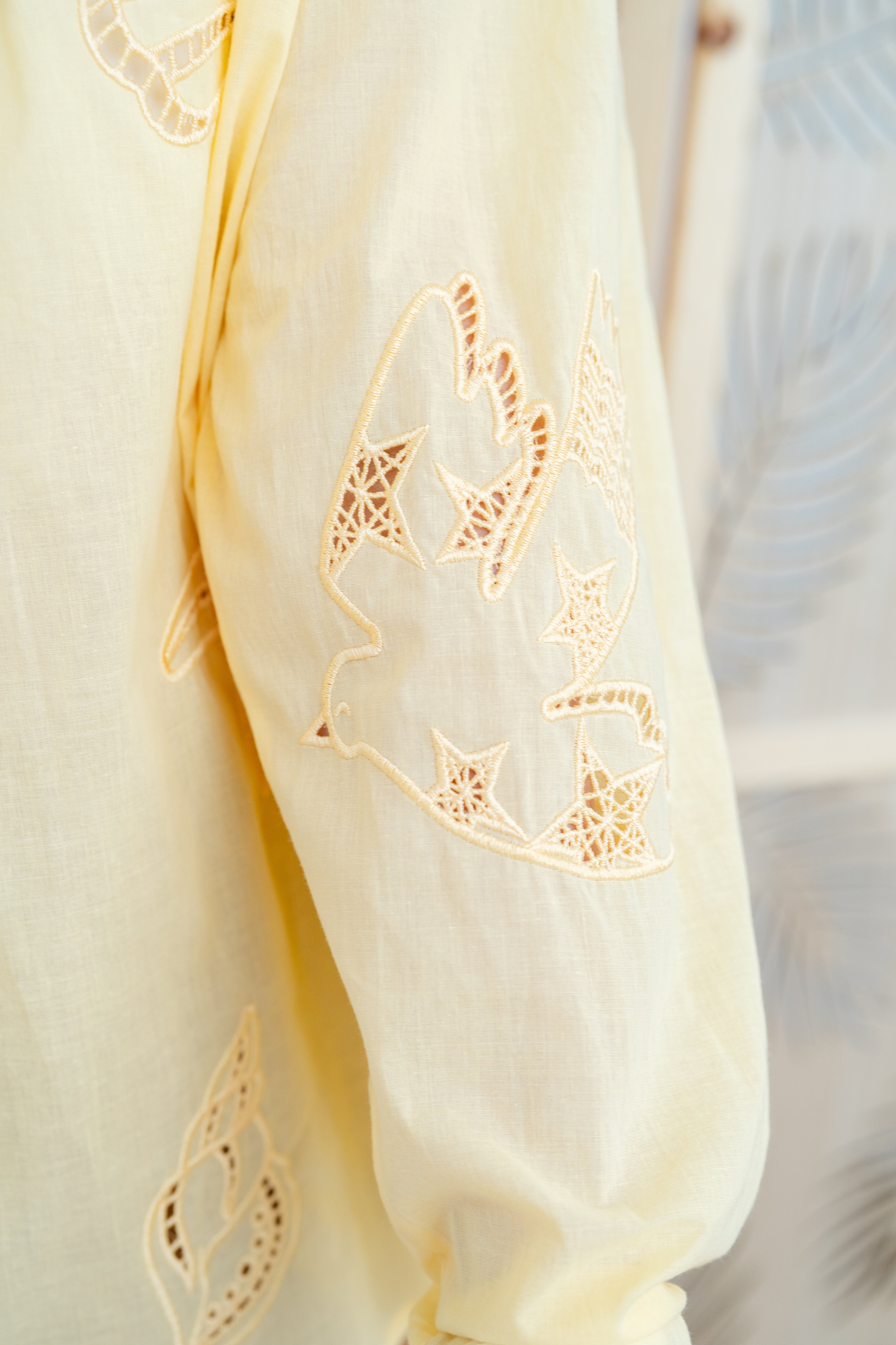 Blouse BOLIANE jaune brodée