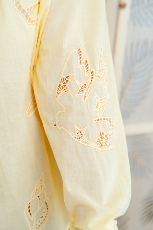 Blouse BOLIANE jaune brodée